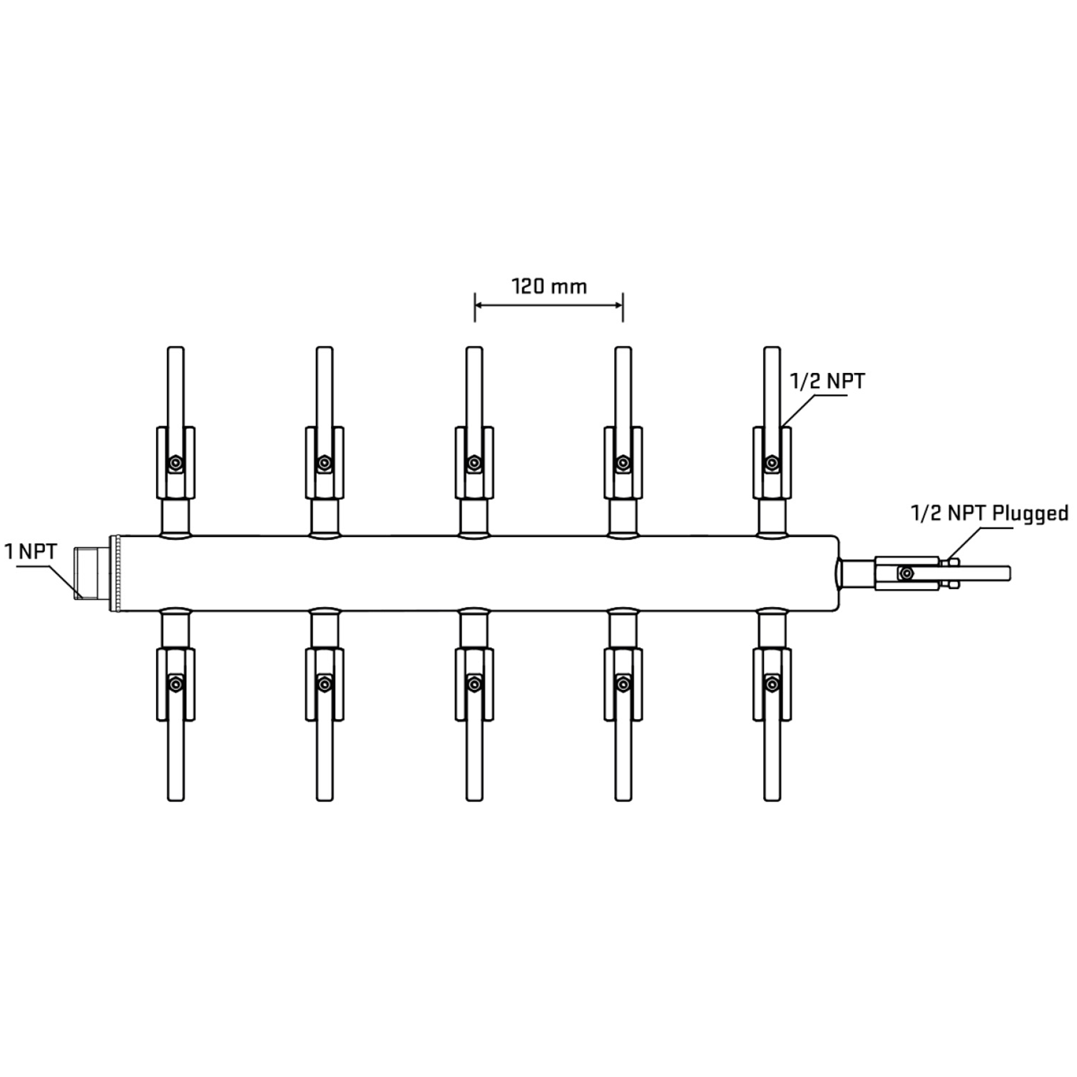 M510B081110 Manifolds Stainless Steel Double Sided