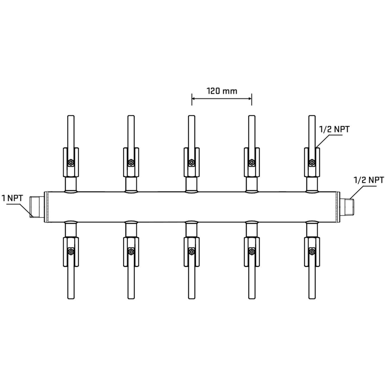 M510B081130 Manifolds Stainless Steel Double Sided