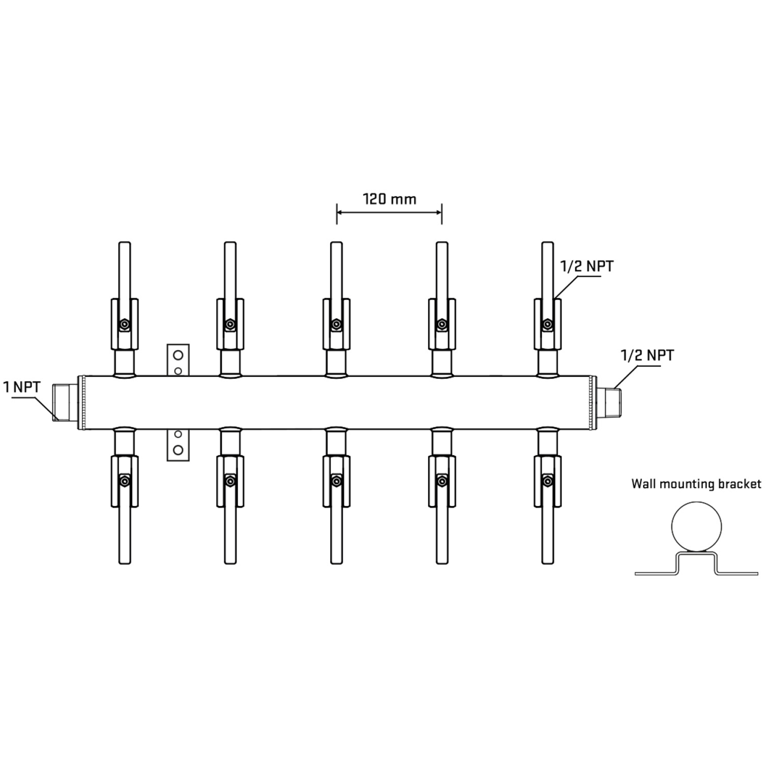 M510B081132 Manifolds Stainless Steel Double Sided