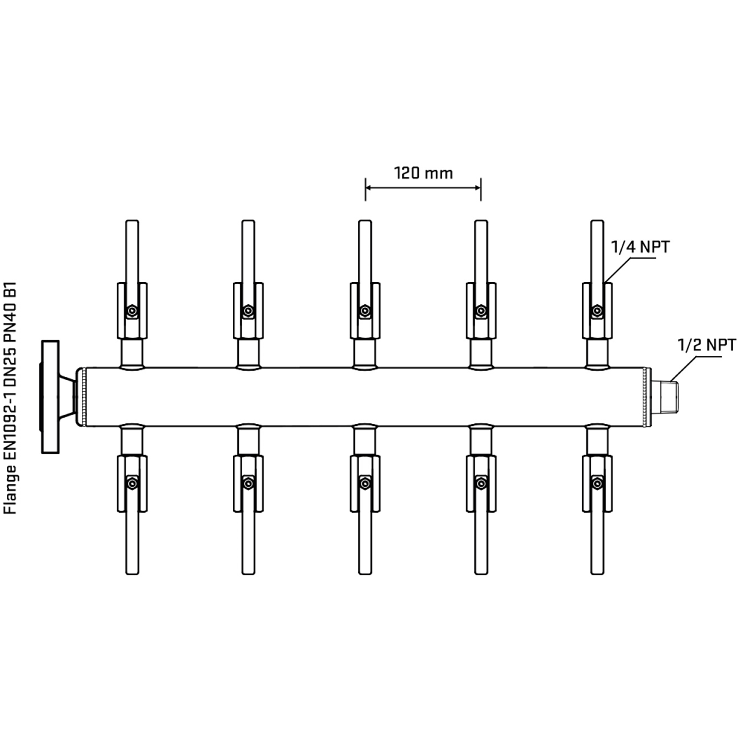 M510B090330 Manifolds Stainless Steel Double Sided