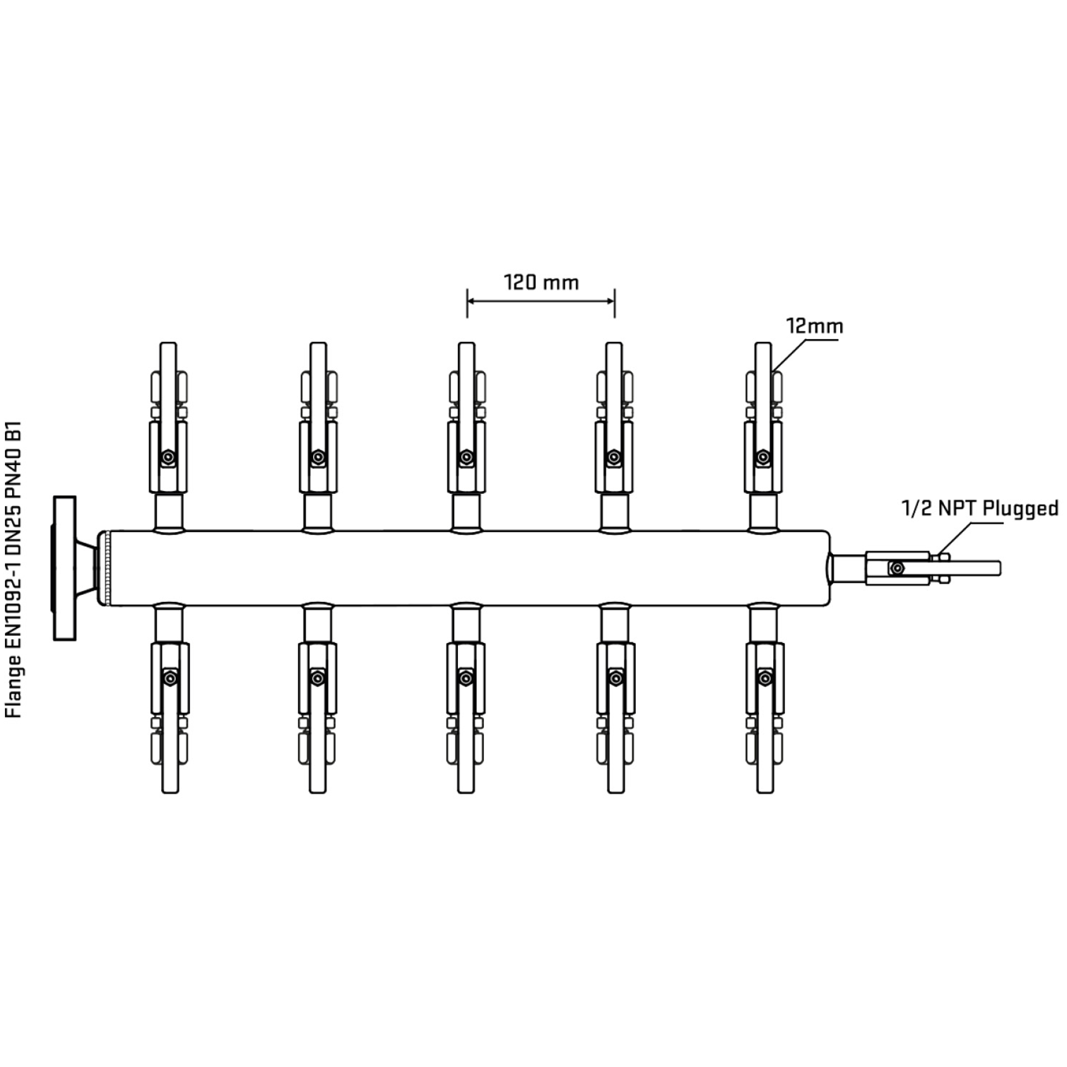 M510B100310 Manifolds Stainless Steel Double Sided