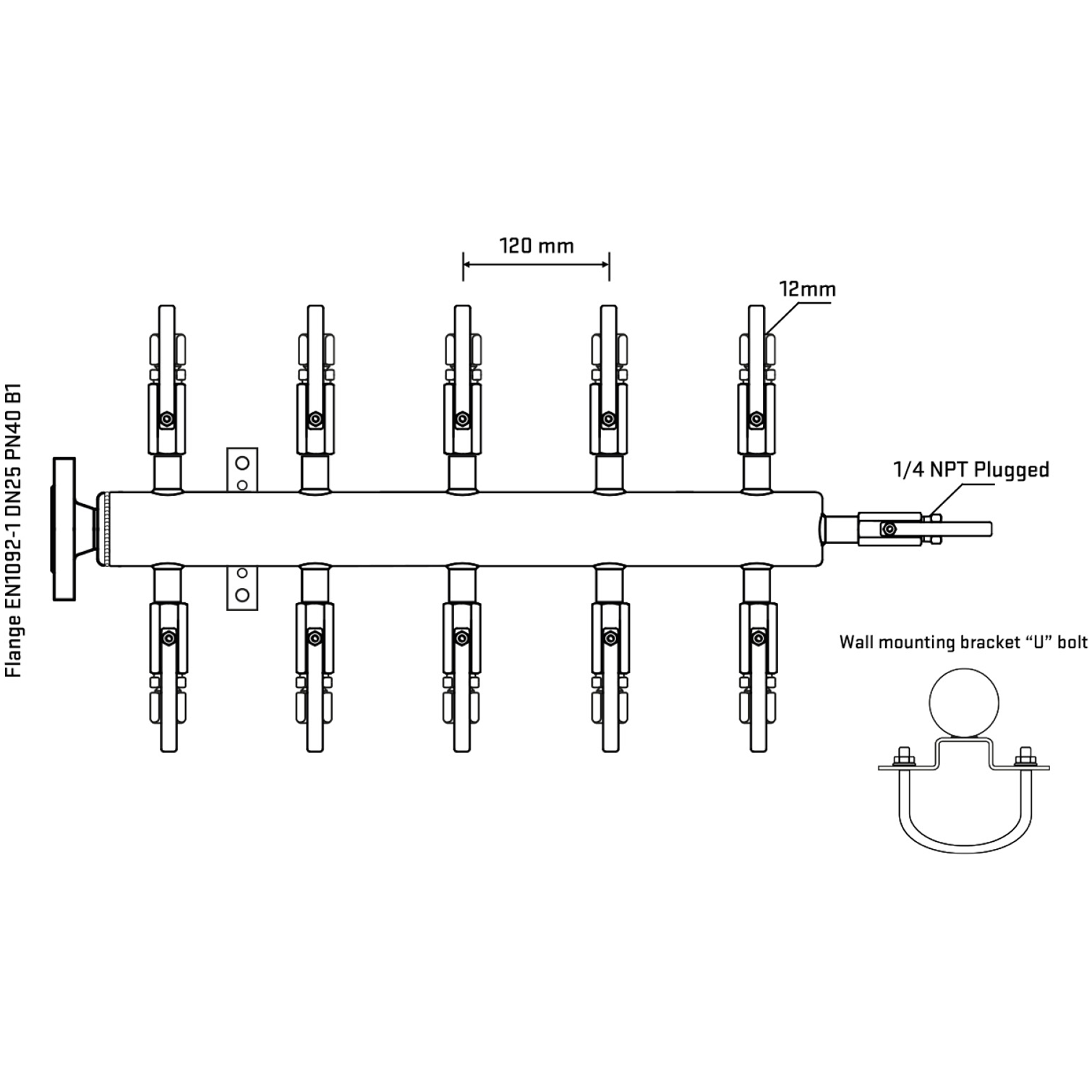 M510B100321 Manifolds Stainless Steel Double Sided