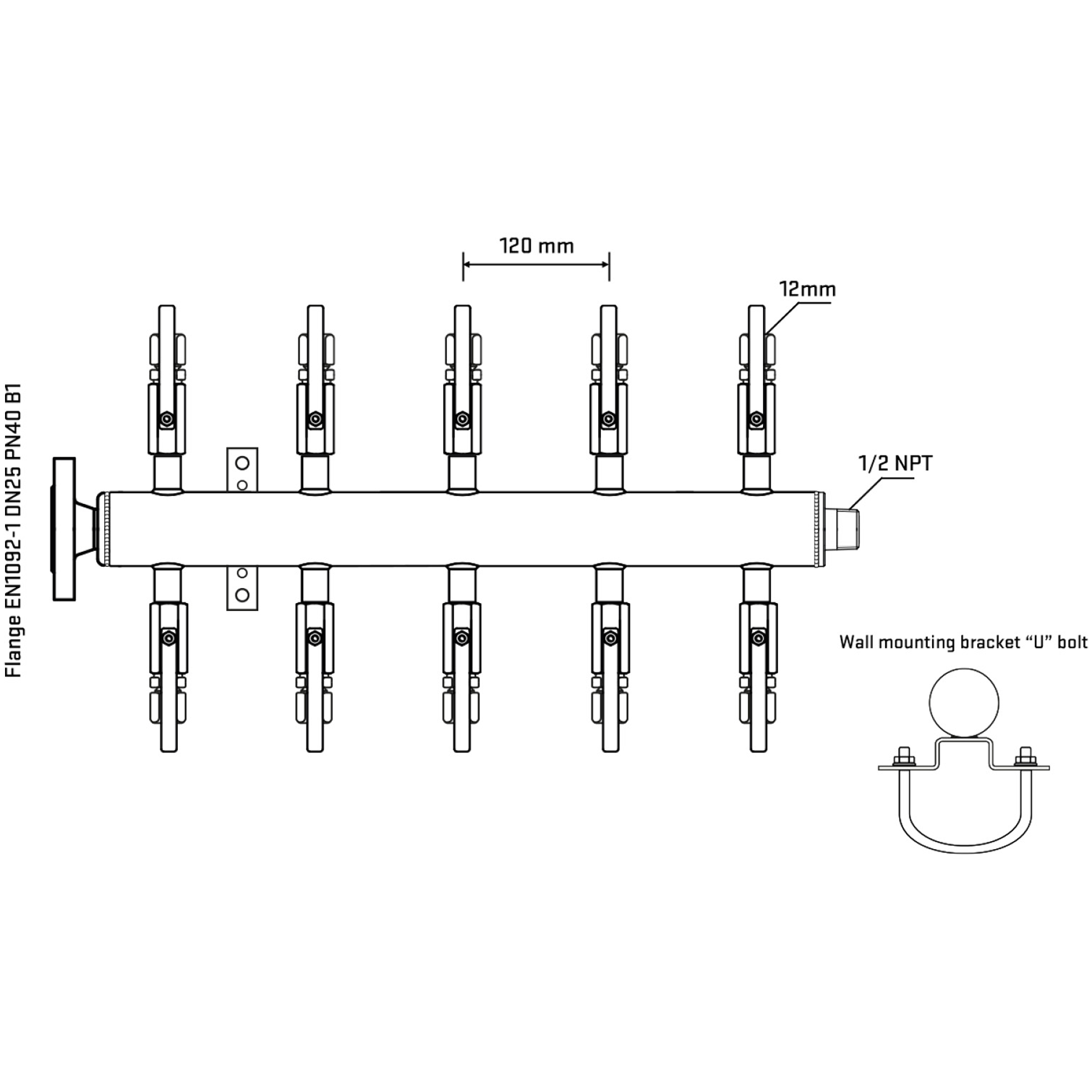 M510B100331 Manifolds Stainless Steel Double Sided