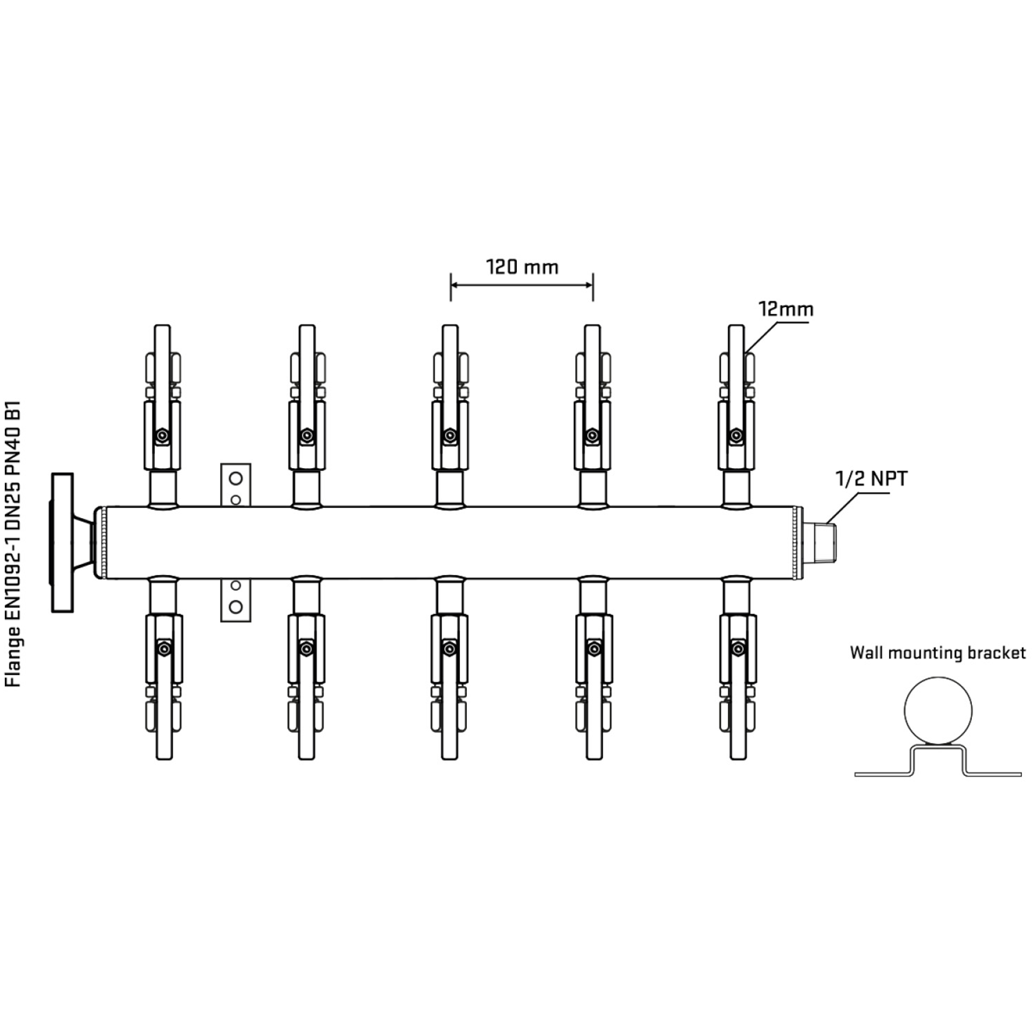 M510B100332 Manifolds Stainless Steel Double Sided