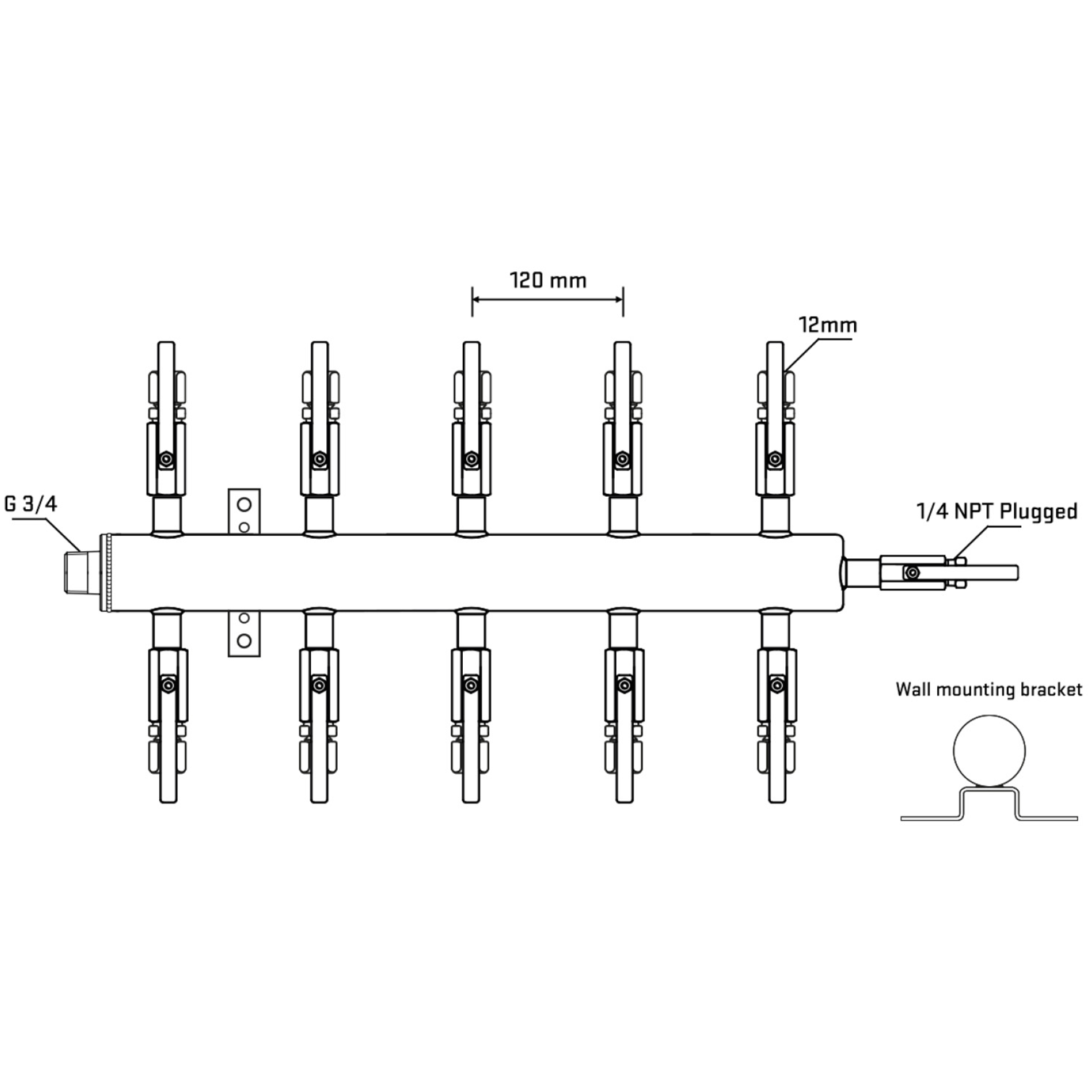 M510B100422 Manifolds Stainless Steel Double Sided