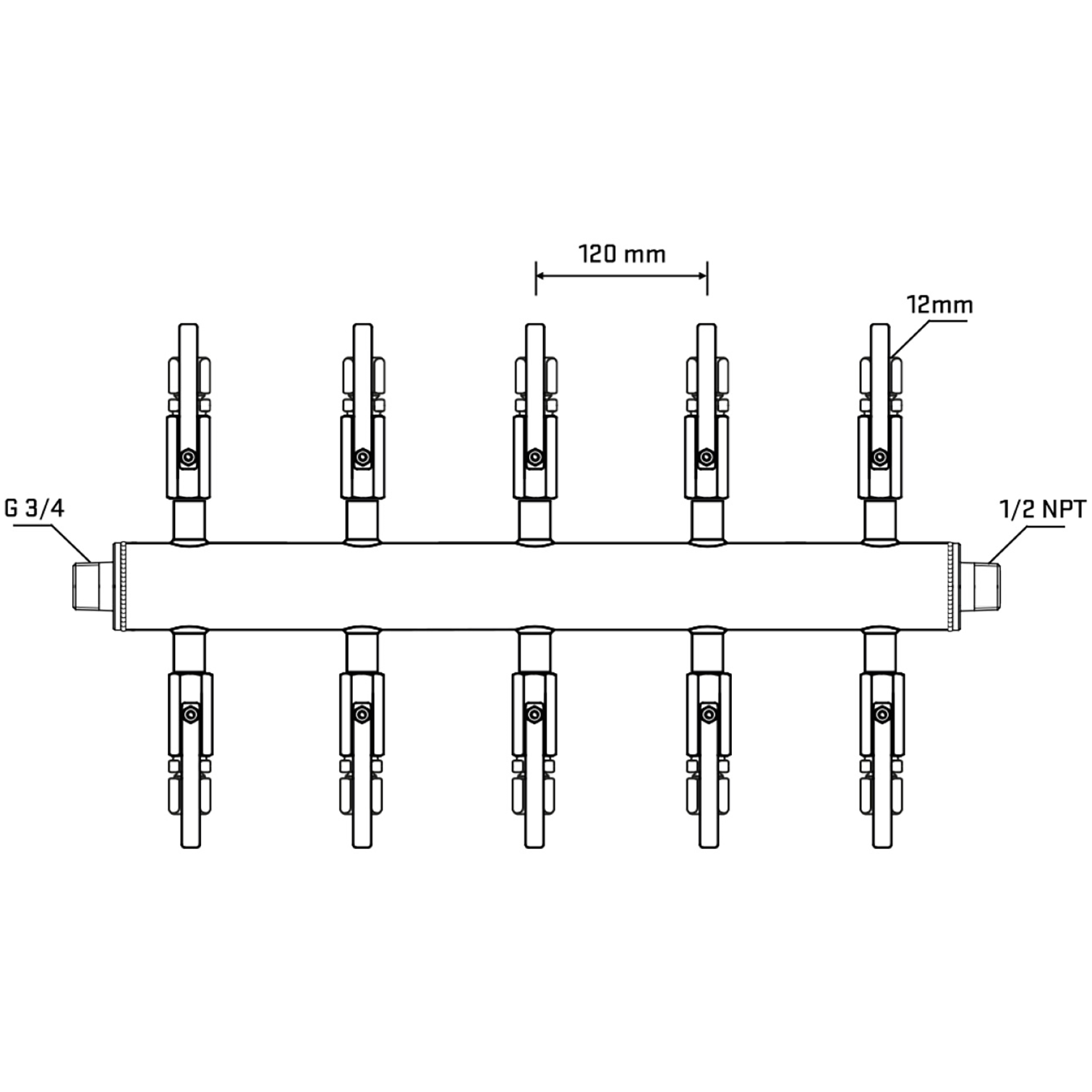 M510B100430 Manifolds Stainless Steel Double Sided