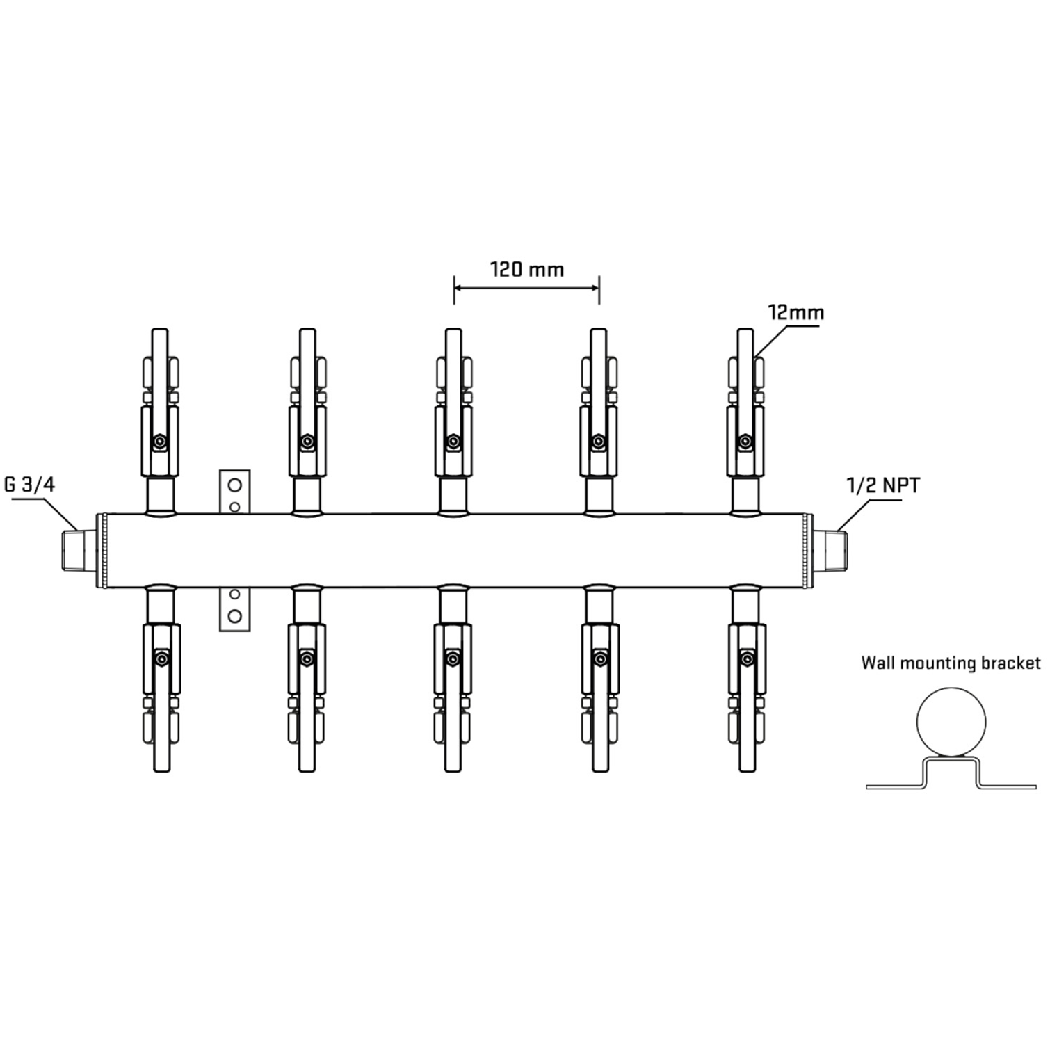 M510B100432 Manifolds Stainless Steel Double Sided