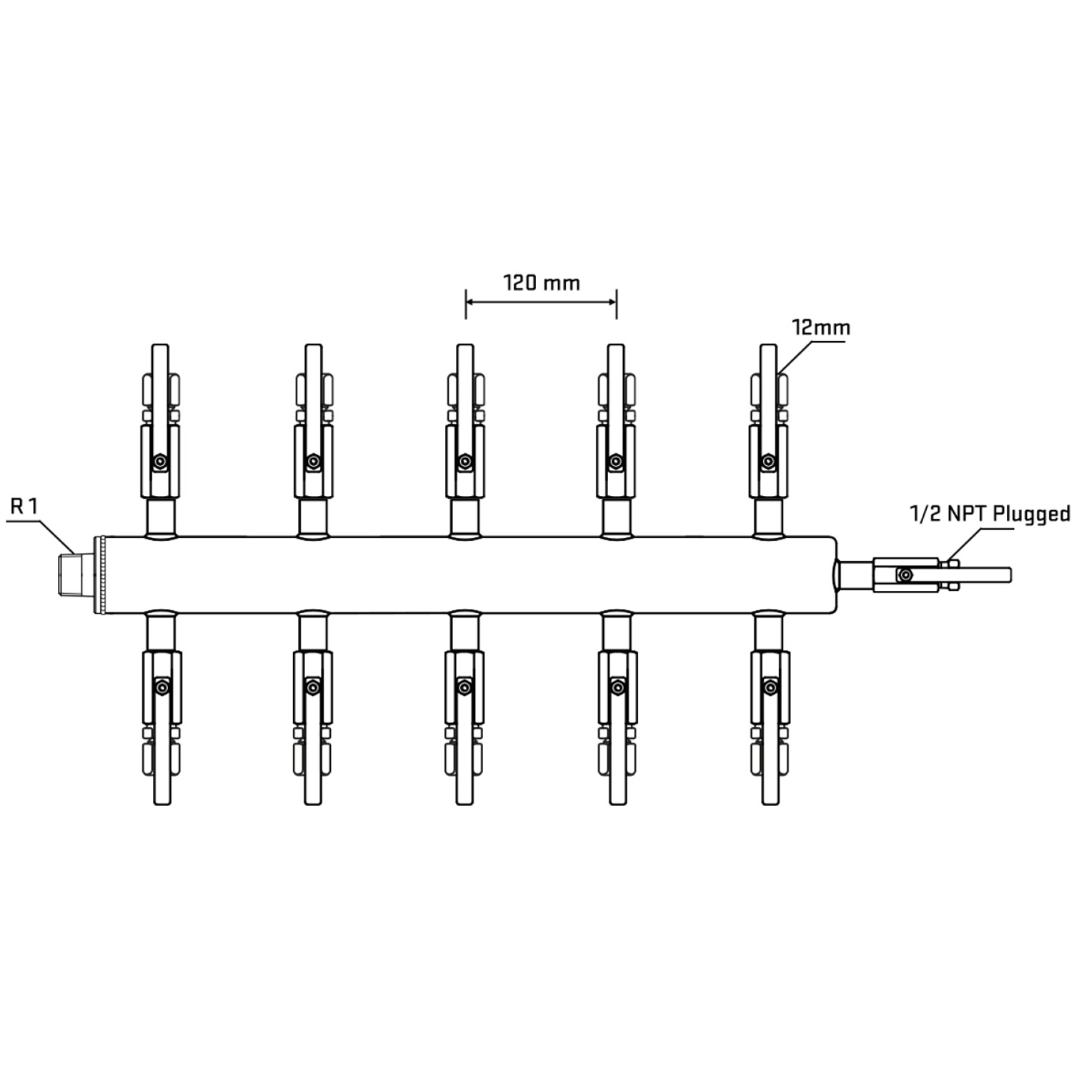 M510B100510 Manifolds Stainless Steel Double Sided