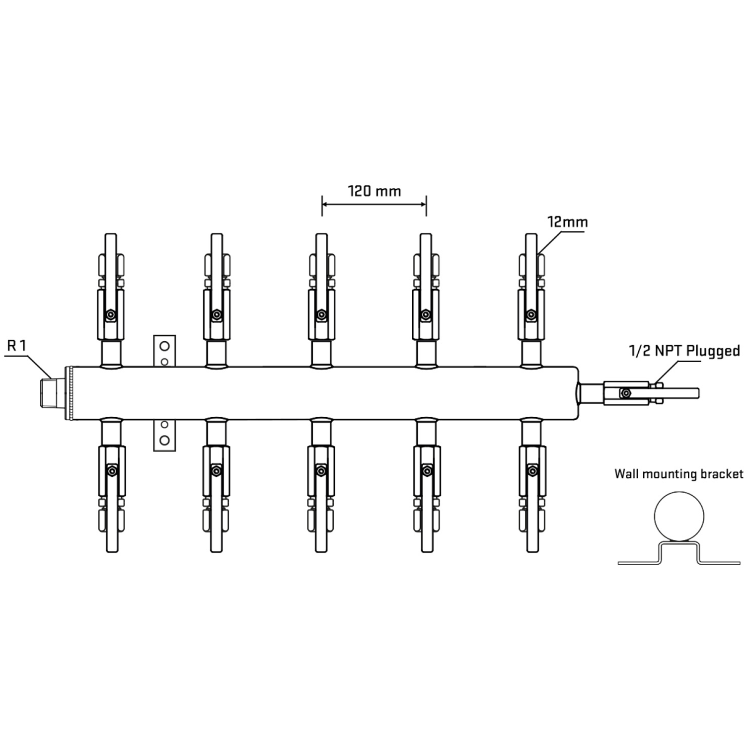 M510B100512 Manifolds Stainless Steel Double Sided