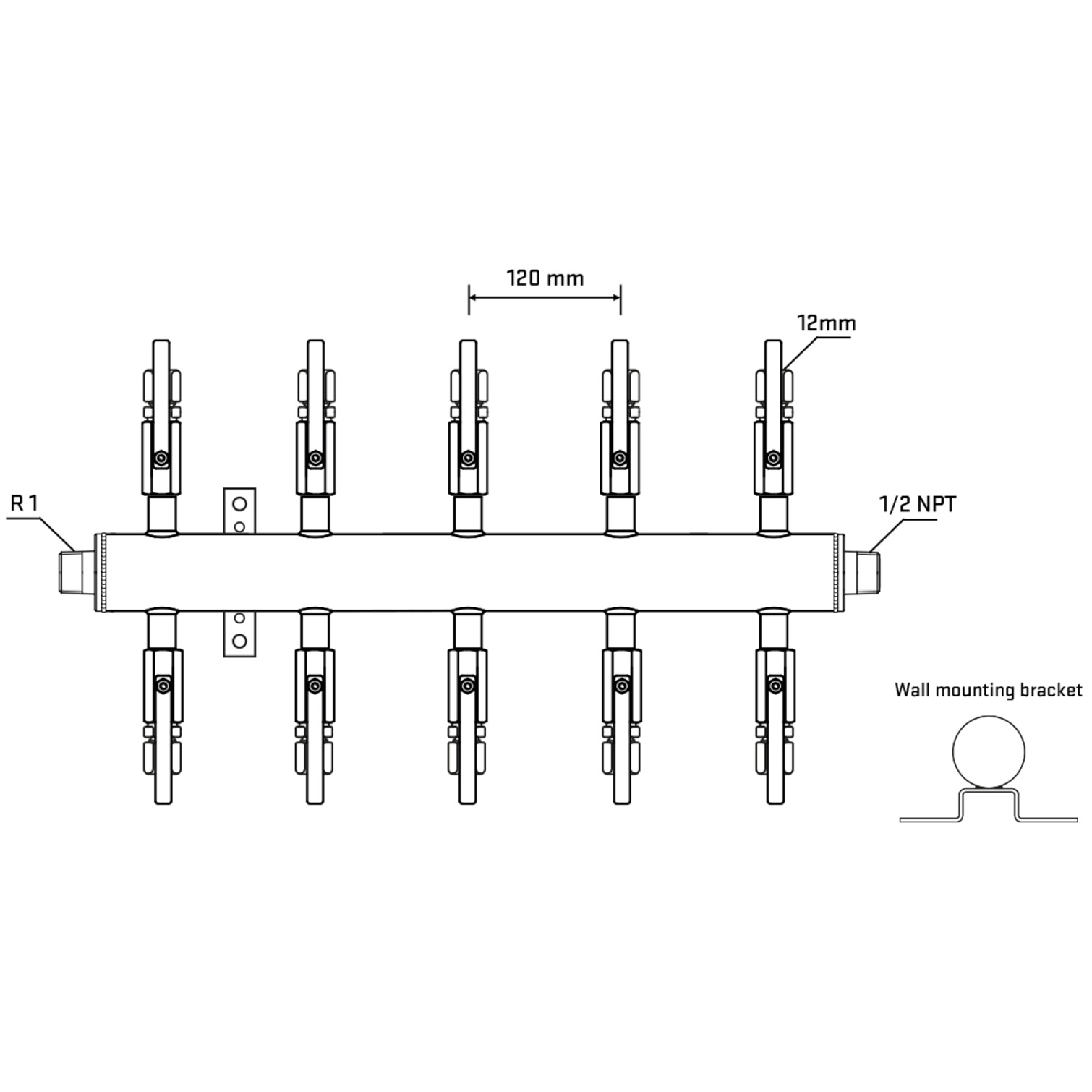 M510B100532 Manifolds Stainless Steel Double Sided