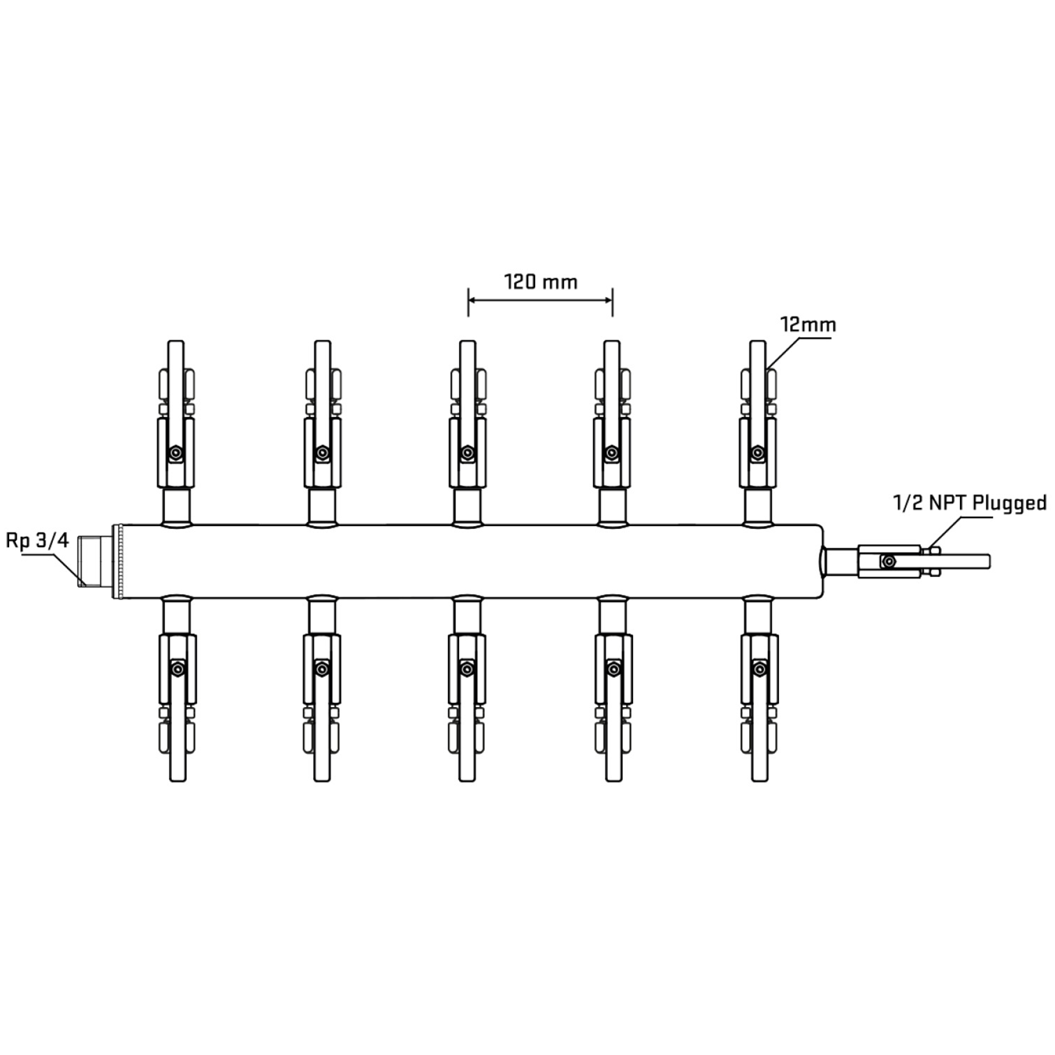 M510B100610 Manifolds Stainless Steel Double Sided