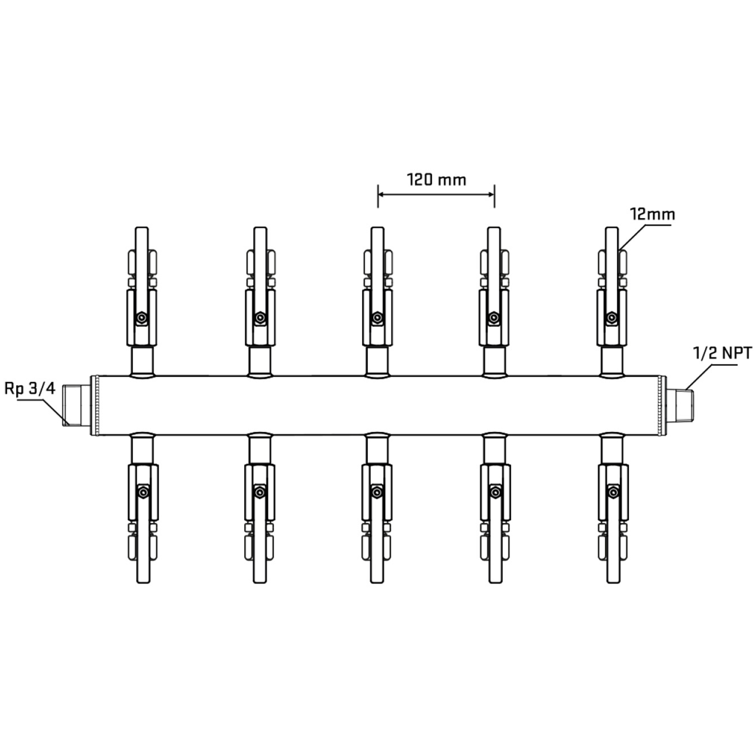 M510B100630 Manifolds Stainless Steel Double Sided