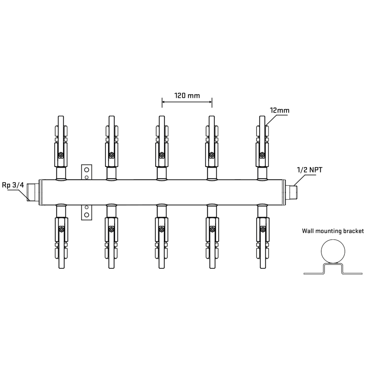 M510B100632 Manifolds Stainless Steel Double Sided