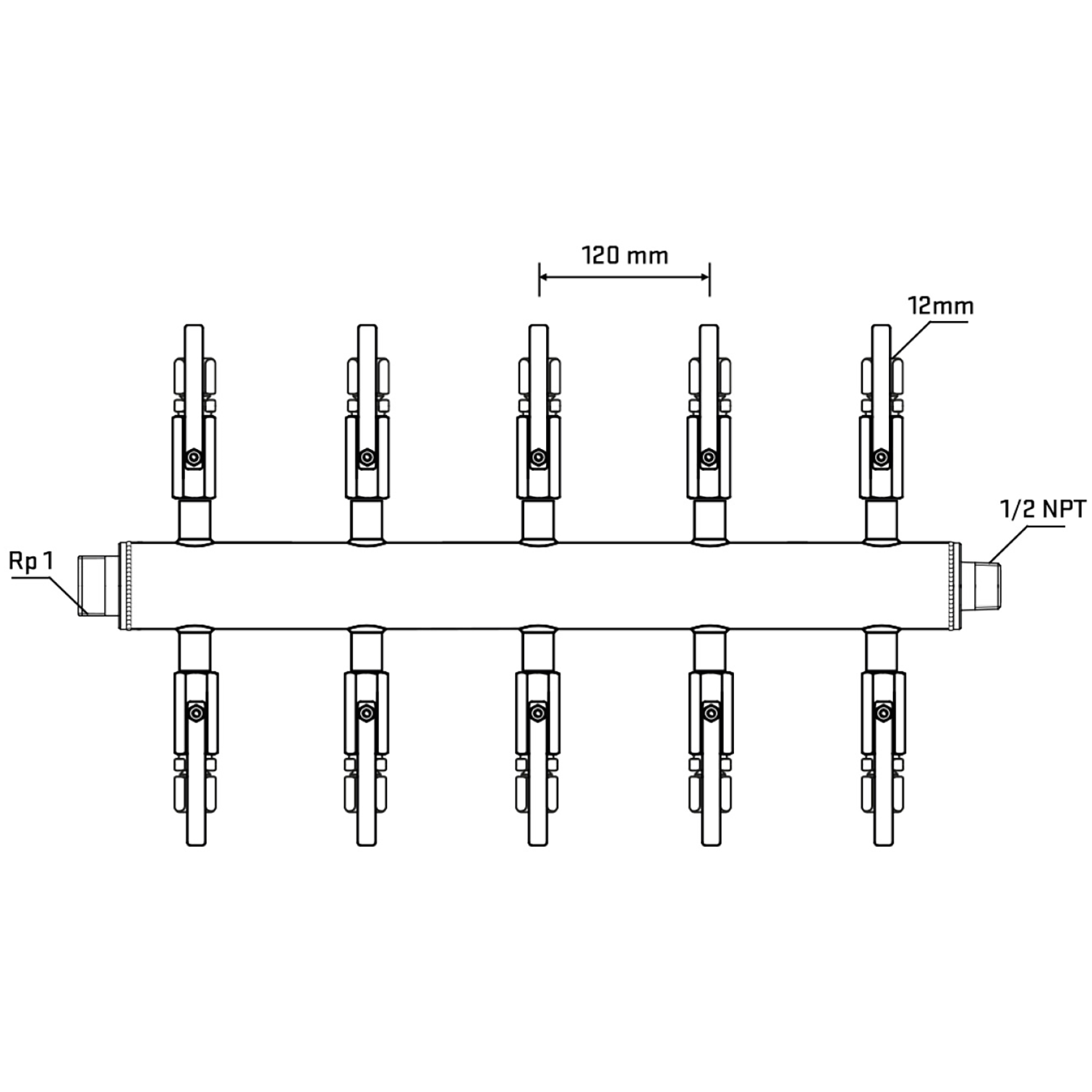 M510B100730 Manifolds Stainless Steel Double Sided