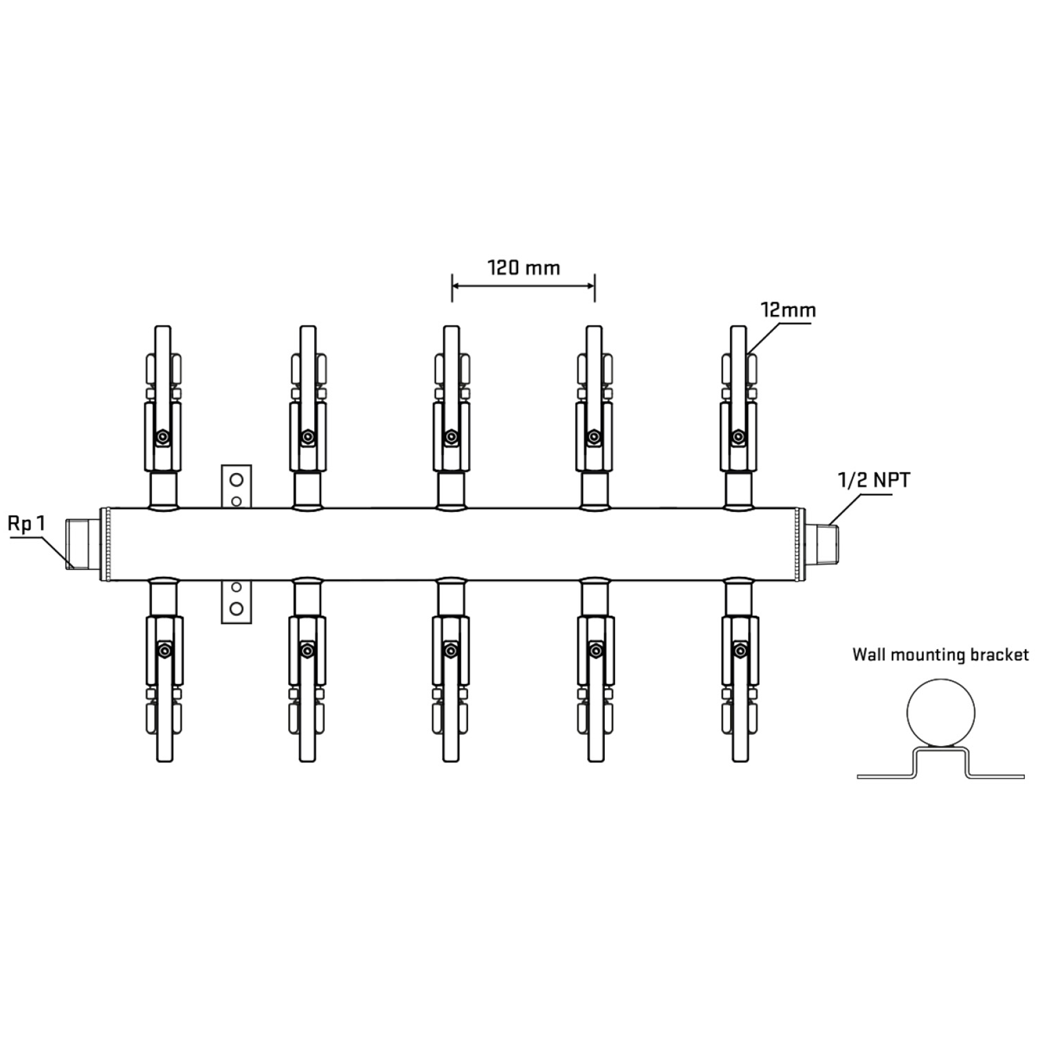 M510B100732 Manifolds Stainless Steel Double Sided