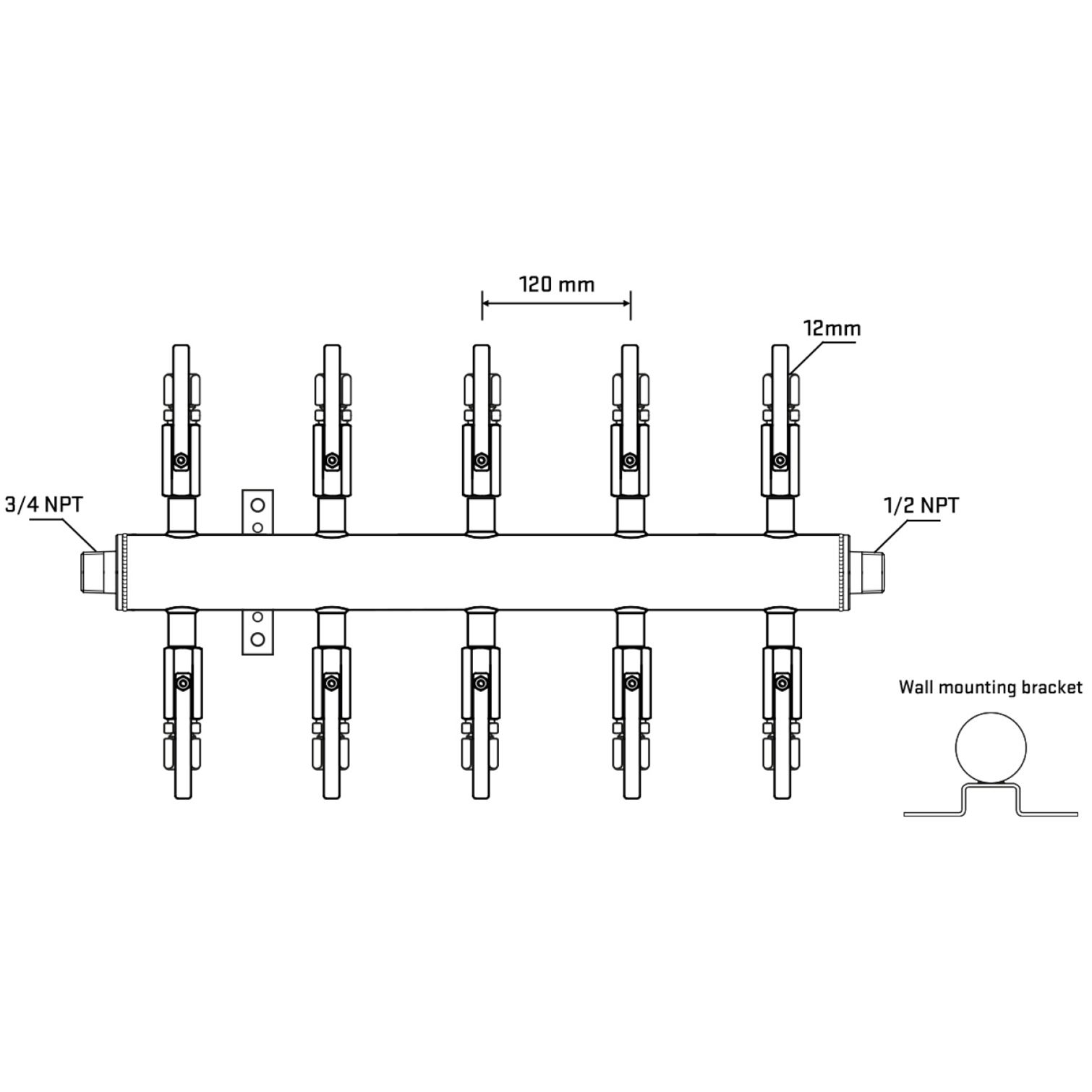 M510B100832 Manifolds Stainless Steel Double Sided