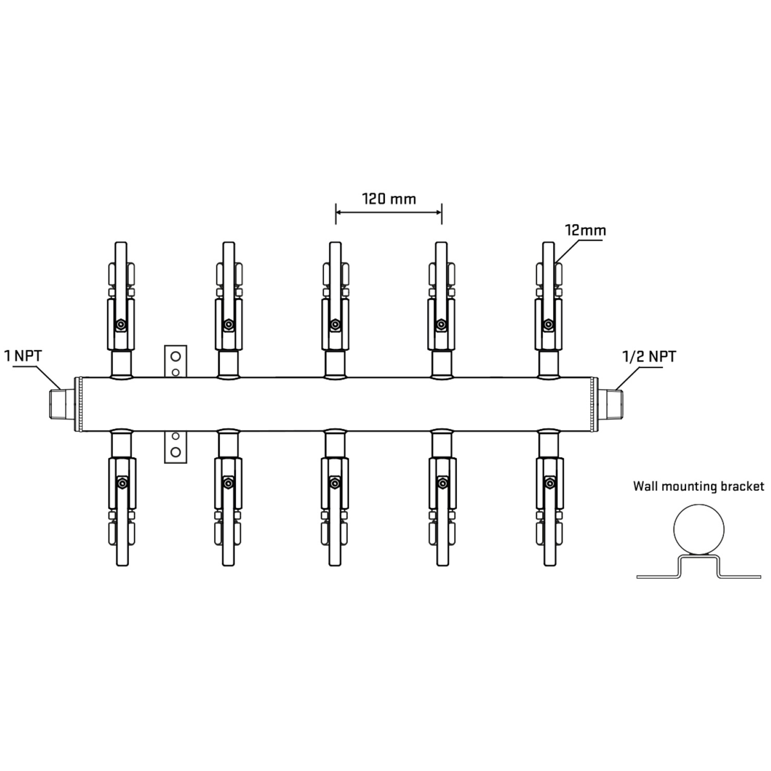 M510B100932 Manifolds Stainless Steel Double Sided