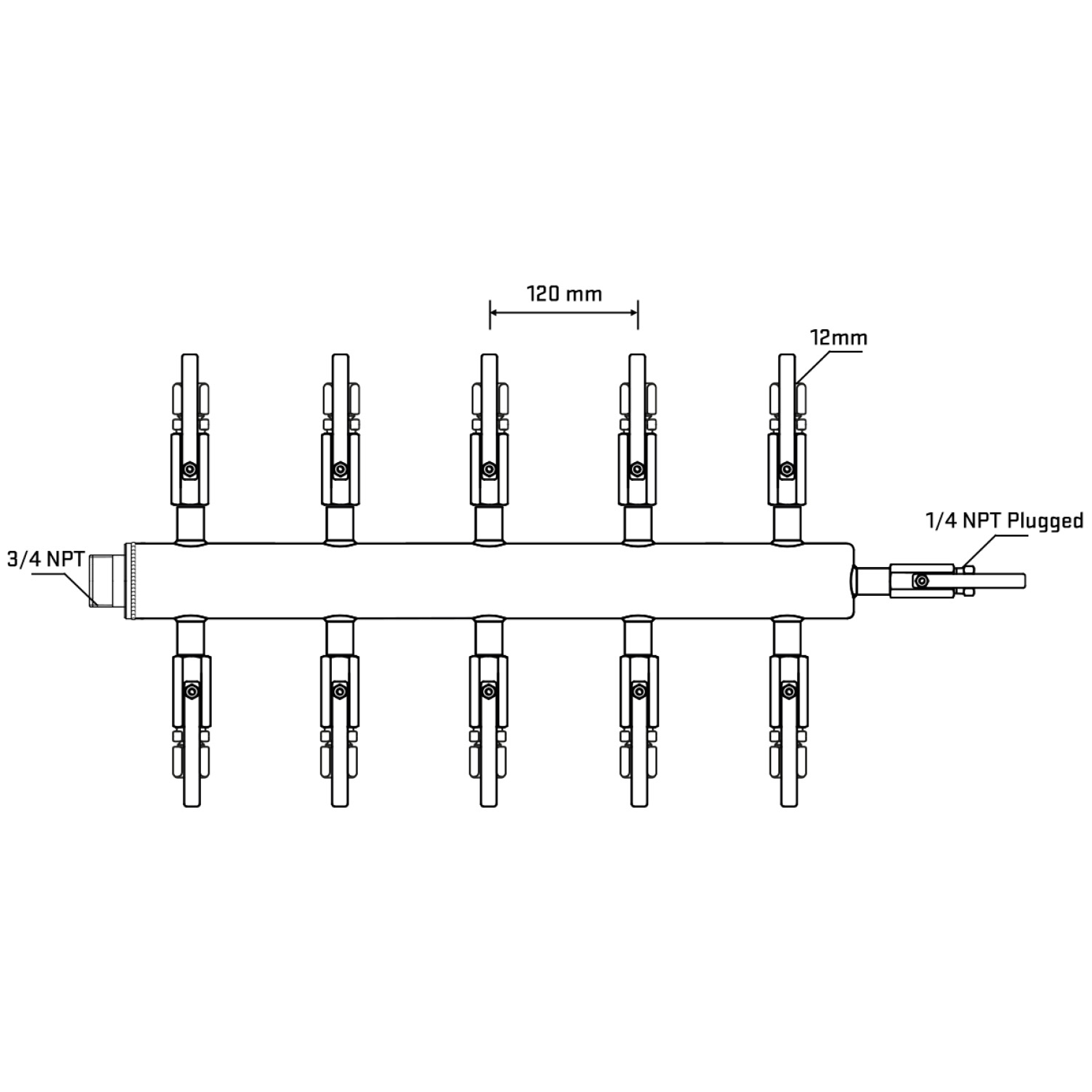 M510B101020 Manifolds Stainless Steel Double Sided