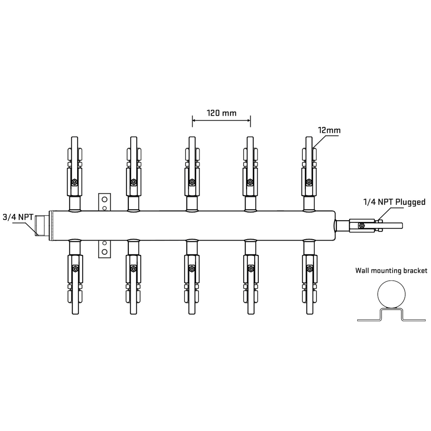 M510B101022 Manifolds Stainless Steel Double Sided