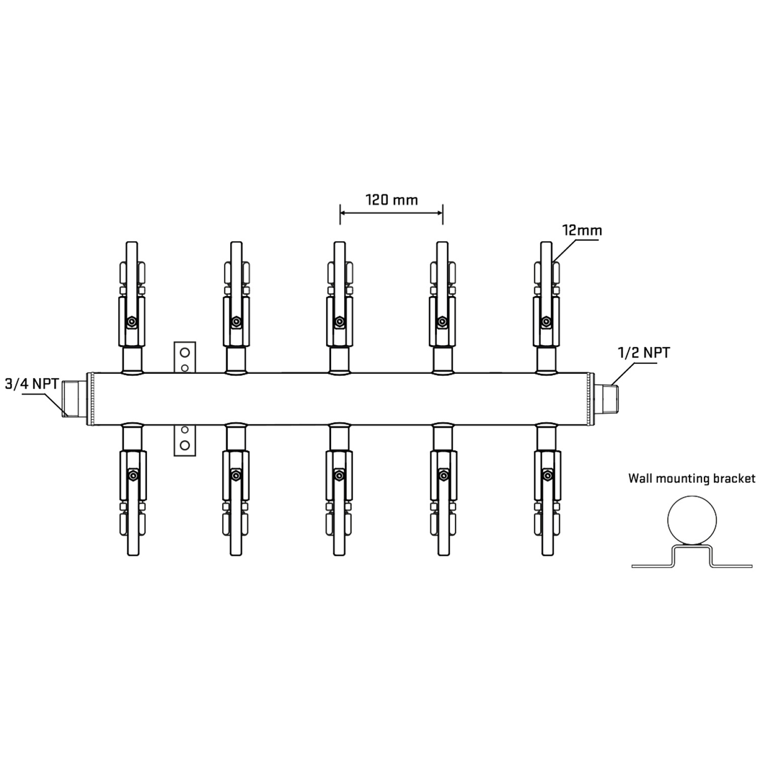 M510B101032 Manifolds Stainless Steel Double Sided