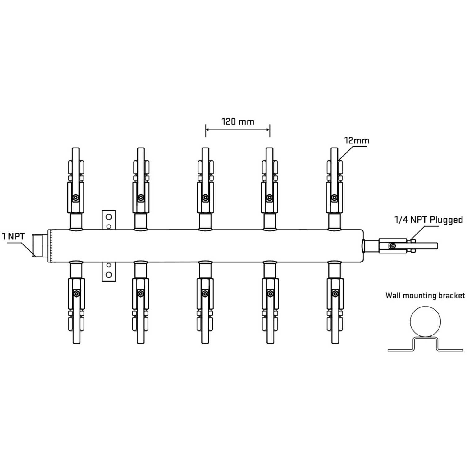 M510B101122 Manifolds Stainless Steel Double Sided