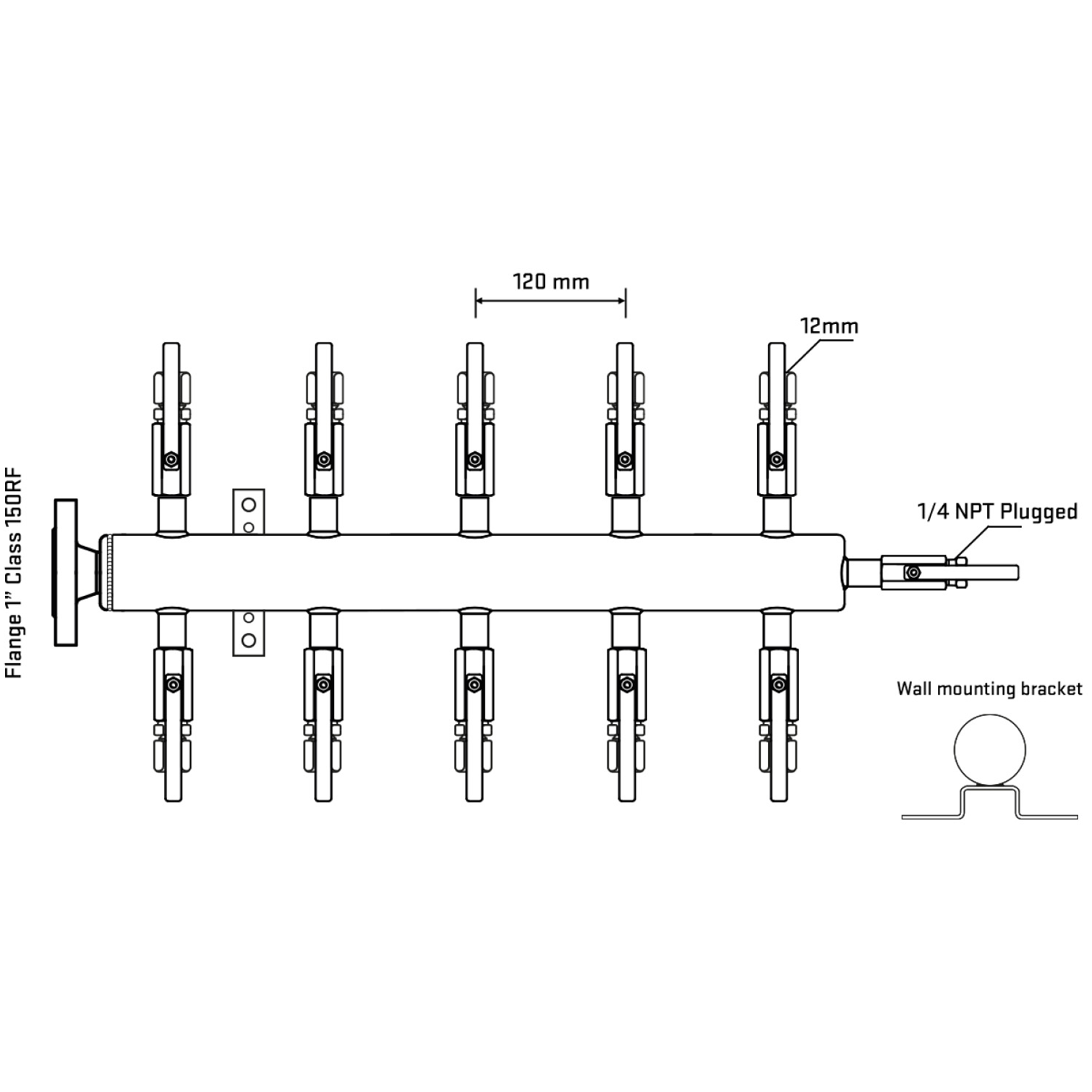 M510B110122 Manifolds Stainless Steel Double Sided