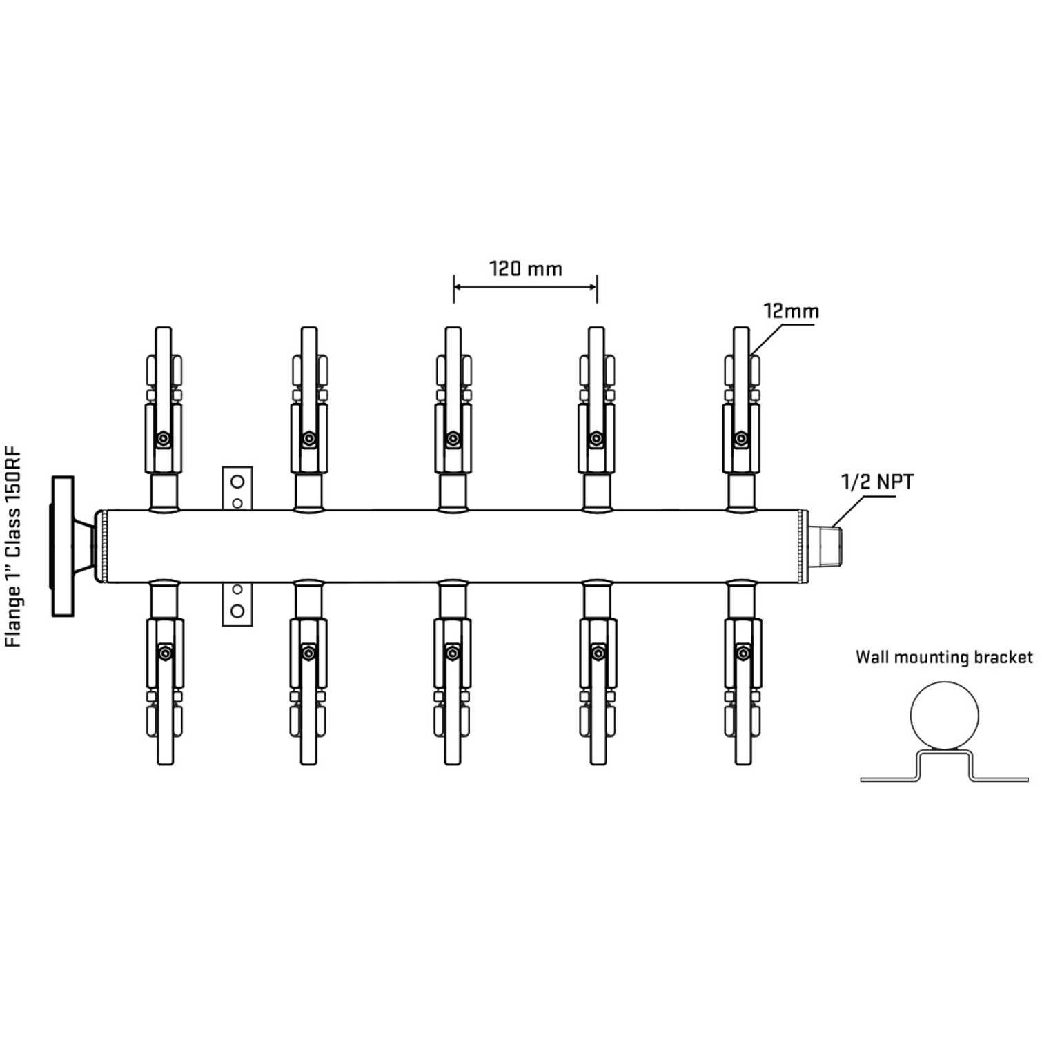 M510B110132 Manifolds Stainless Steel Double Sided