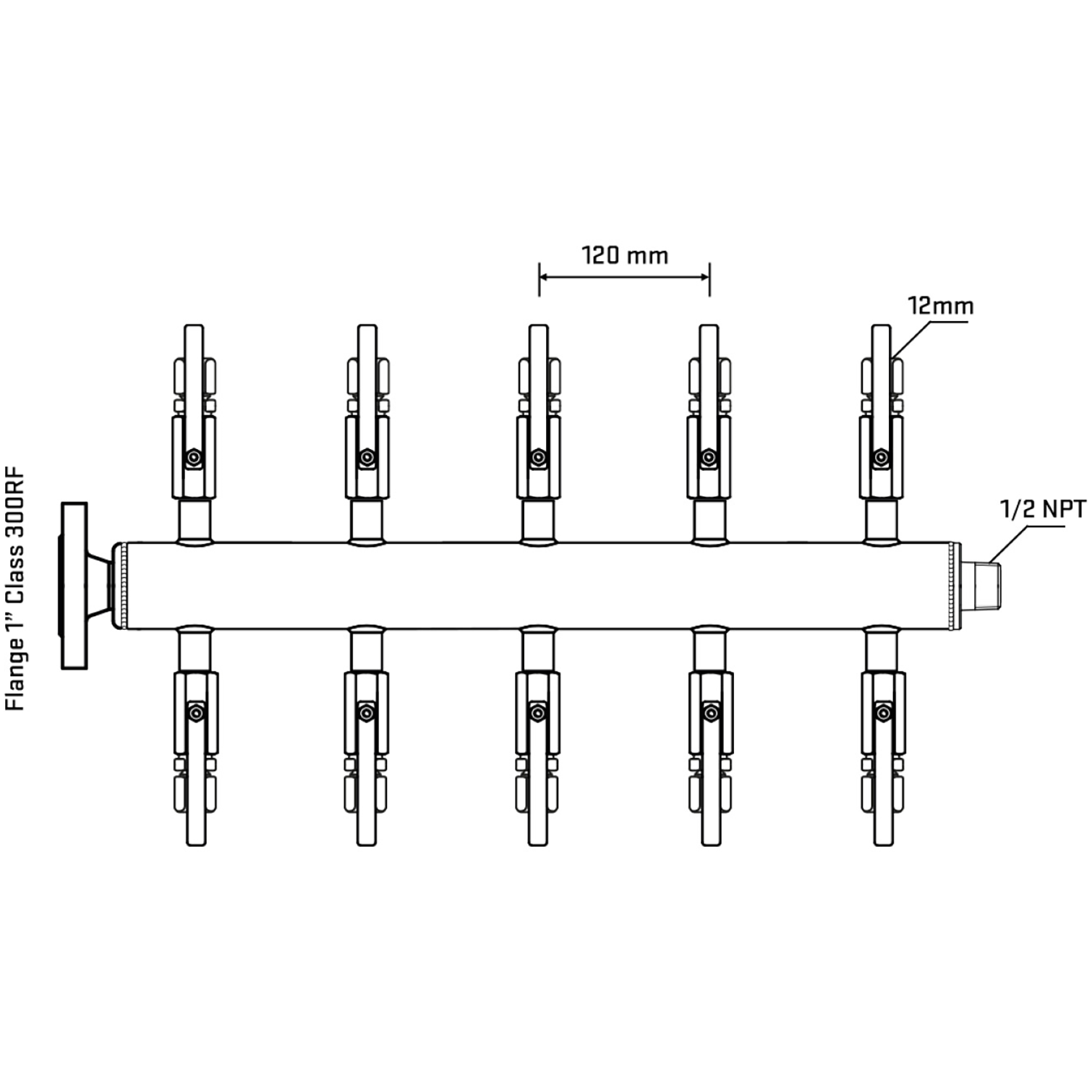 M510B110230 Manifolds Stainless Steel Double Sided