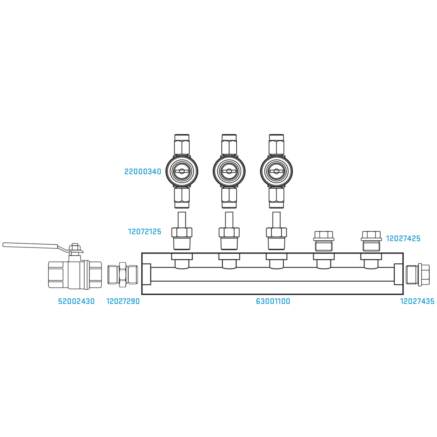 M510B110441 Manifolds Stainless Steel Double Sided