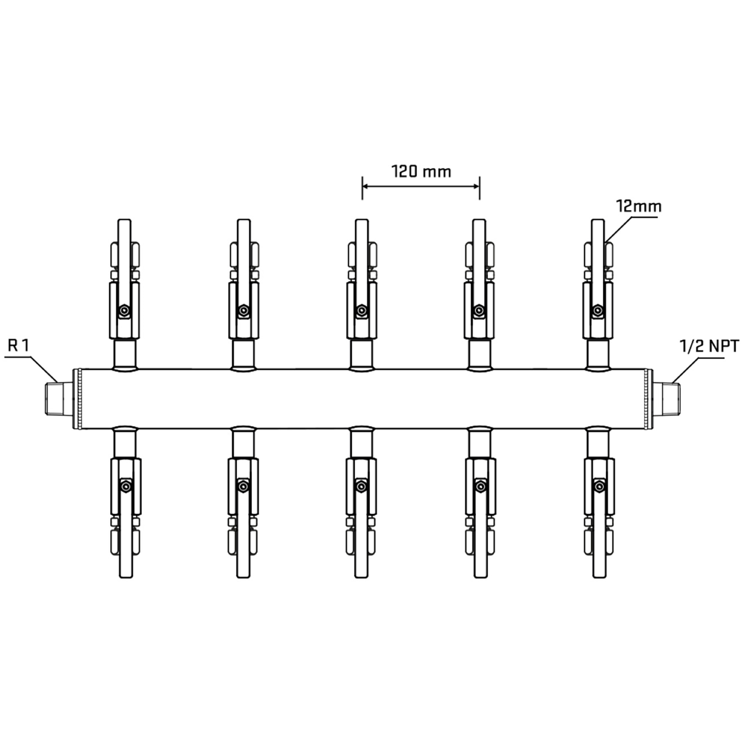 M510B110530 Manifolds Stainless Steel Double Sided