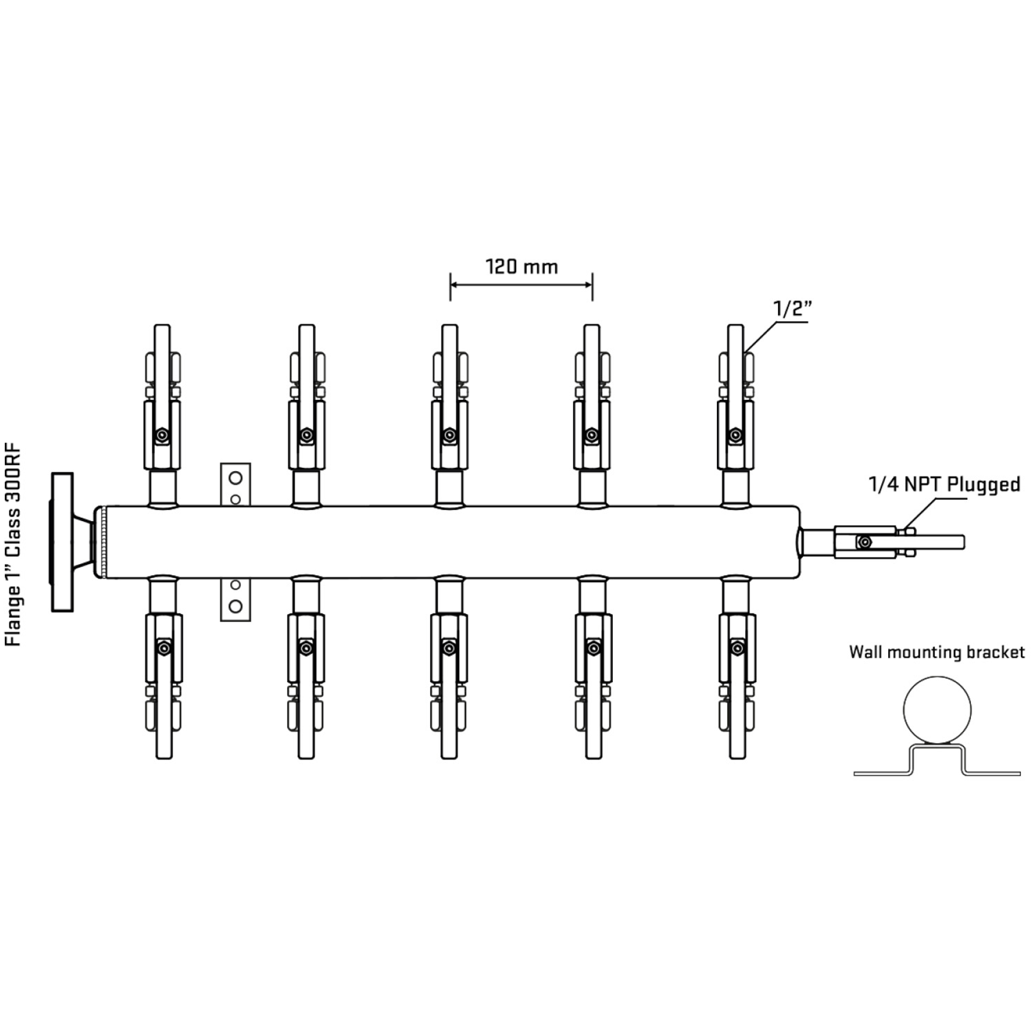 M510B120222 Manifolds Stainless Steel Double Sided