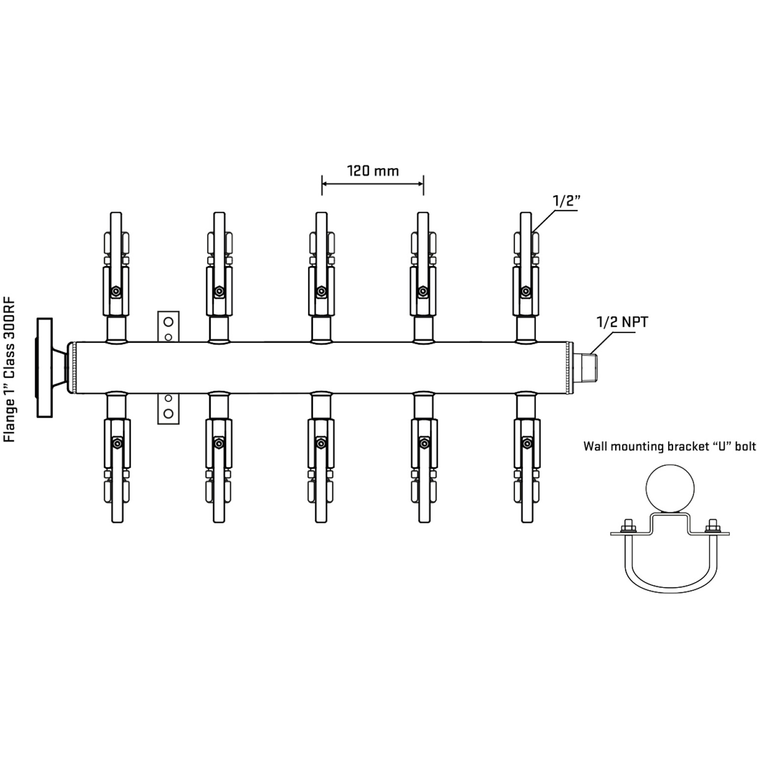 M510B120231 Manifolds Stainless Steel Double Sided