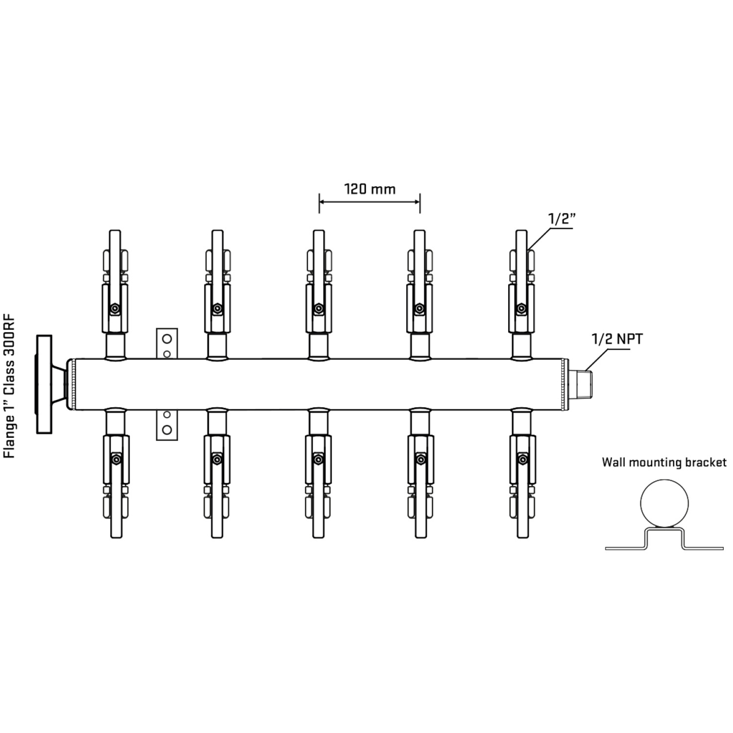 M510B120232 Manifolds Stainless Steel Double Sided