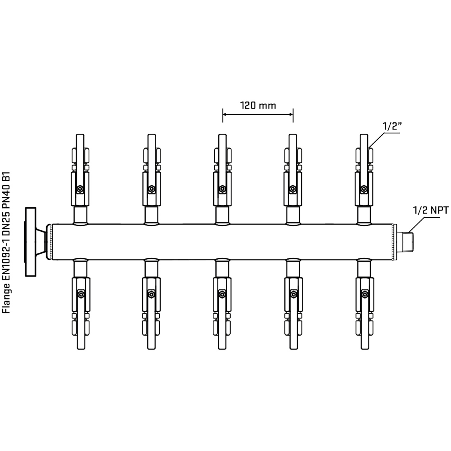 M510B120330 Manifolds Stainless Steel Double Sided