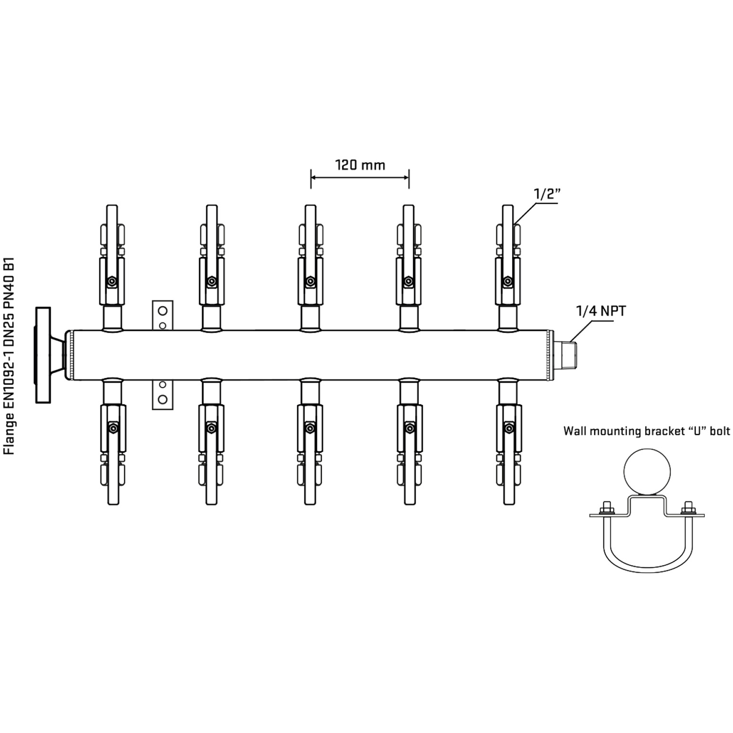 M510B120341 Manifolds Stainless Steel Double Sided