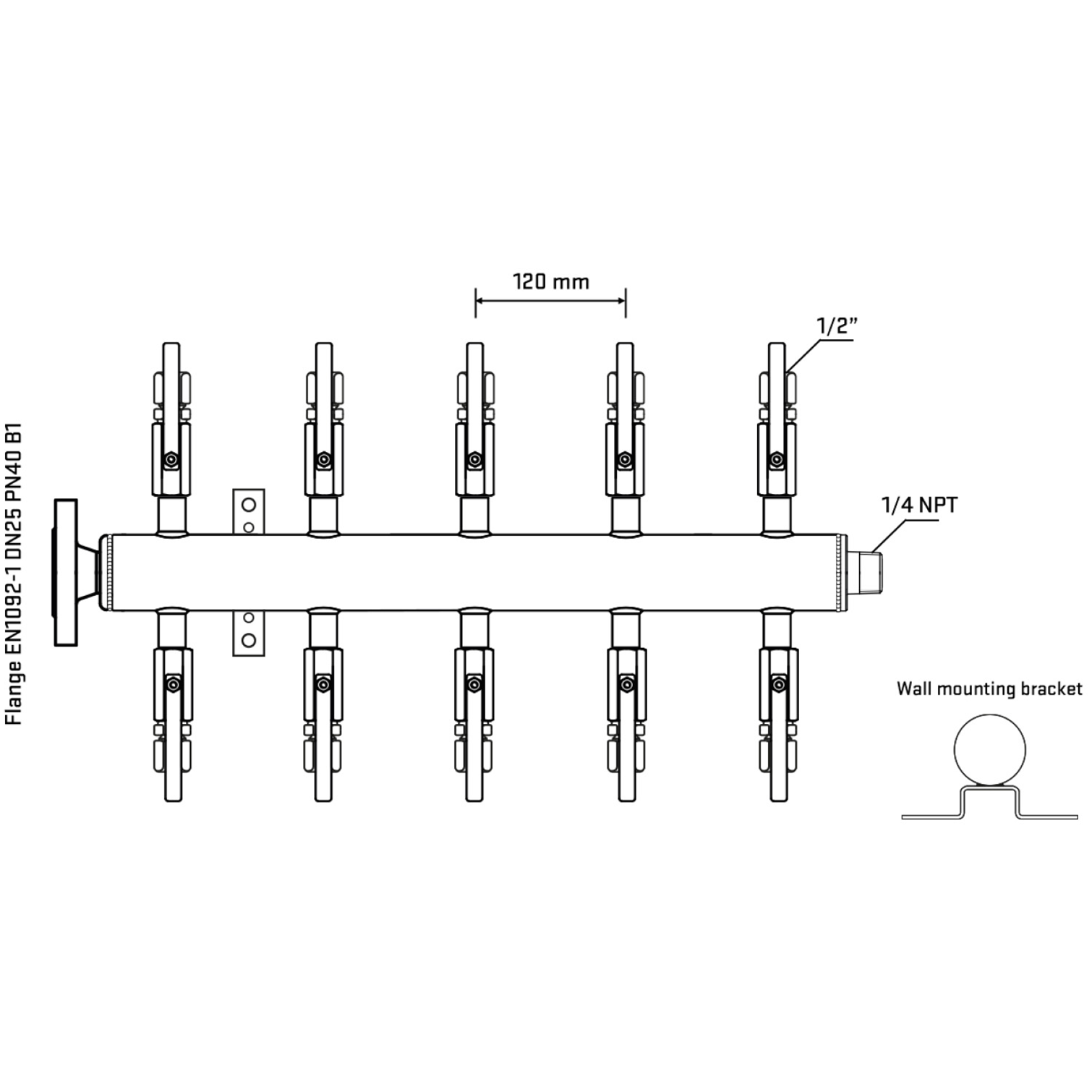 M510B120342 Manifolds Stainless Steel Double Sided