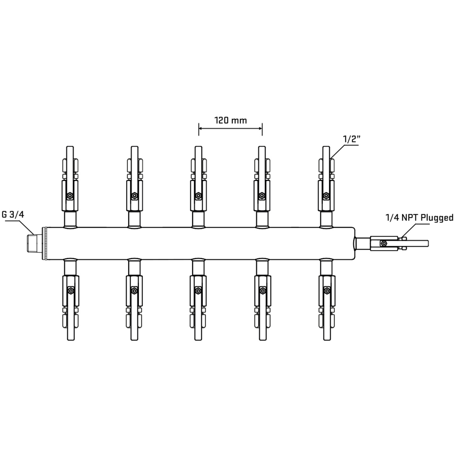 M510B120420 Manifolds Stainless Steel Double Sided