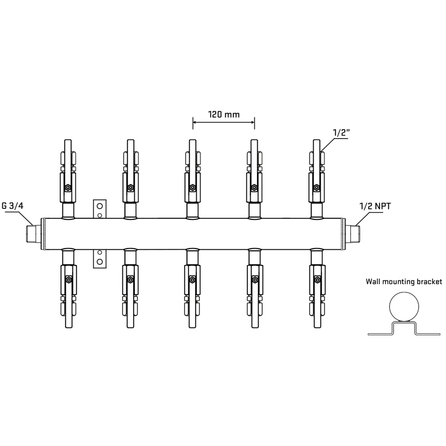 M510B120432 Manifolds Stainless Steel Double Sided