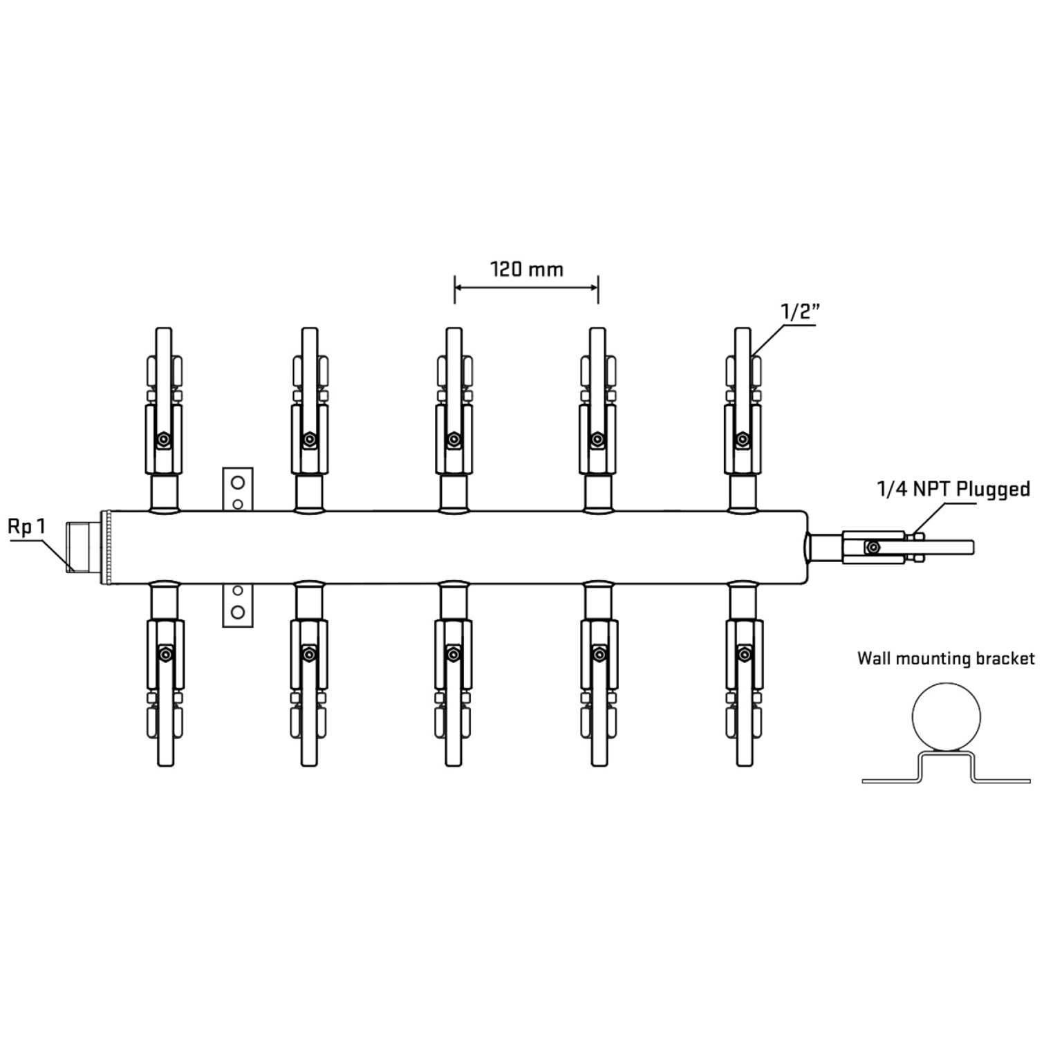 M510B120722 Manifolds Stainless Steel Double Sided