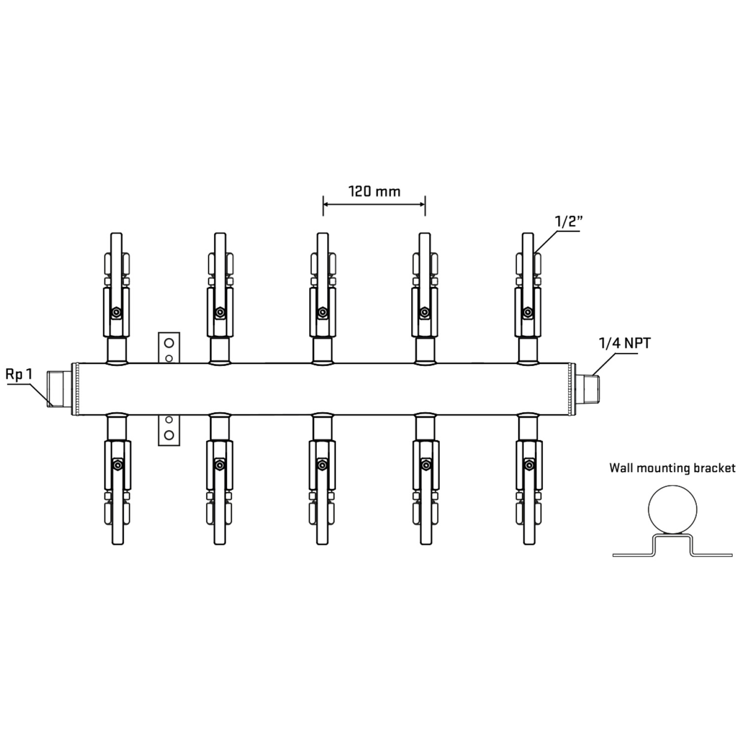 M510B120742 Manifolds Stainless Steel Double Sided