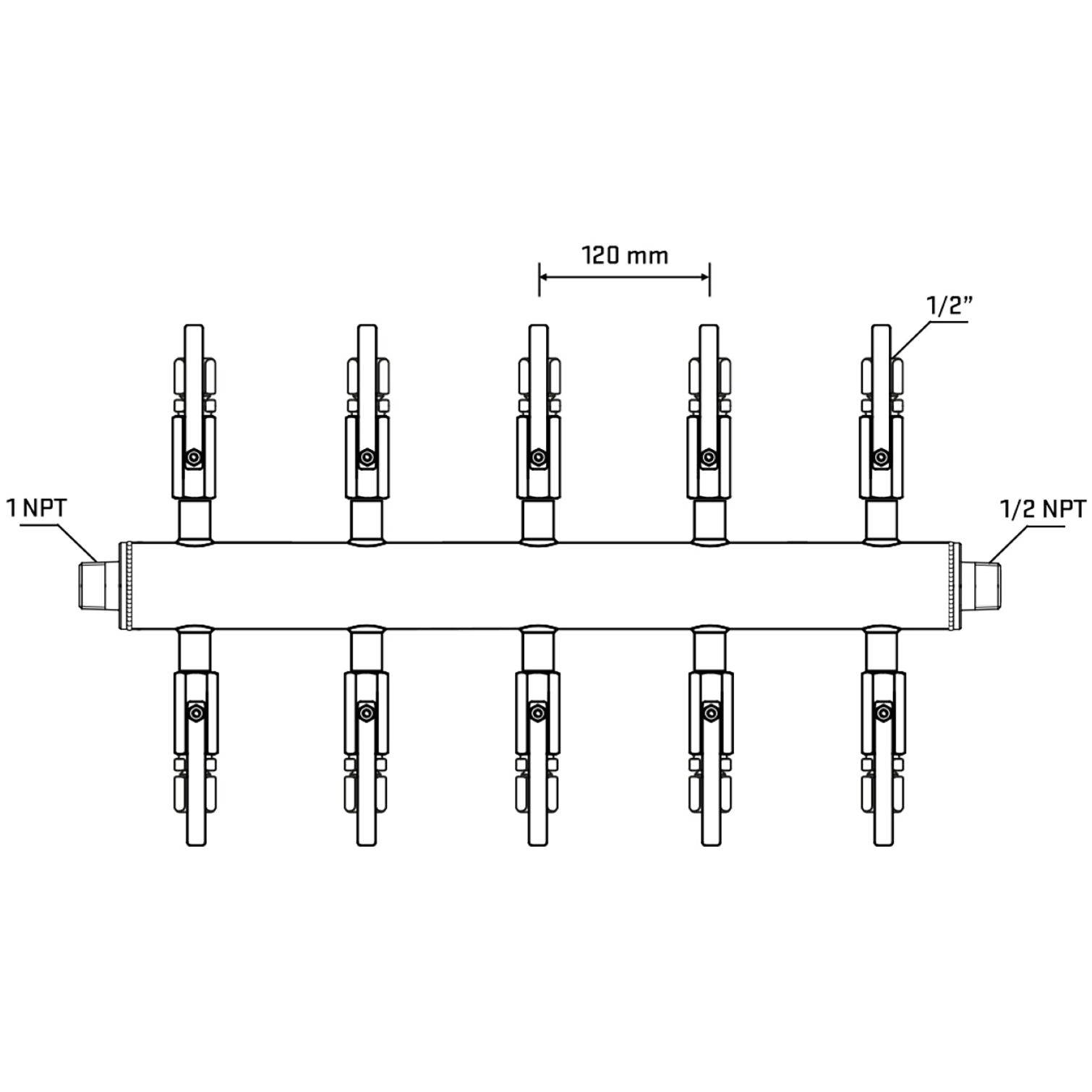 M510B120930 Manifolds Stainless Steel Double Sided