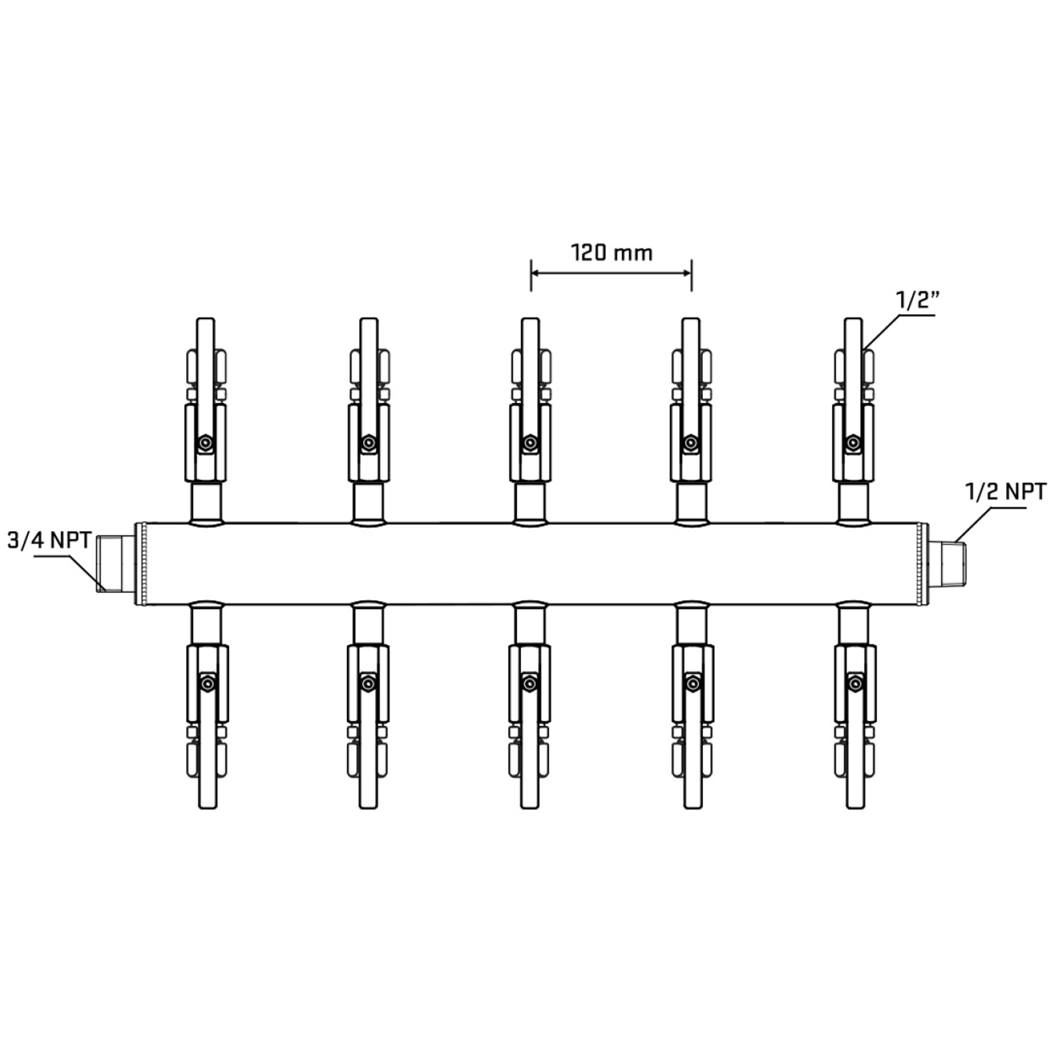 M510B121030 Manifolds Stainless Steel Double Sided