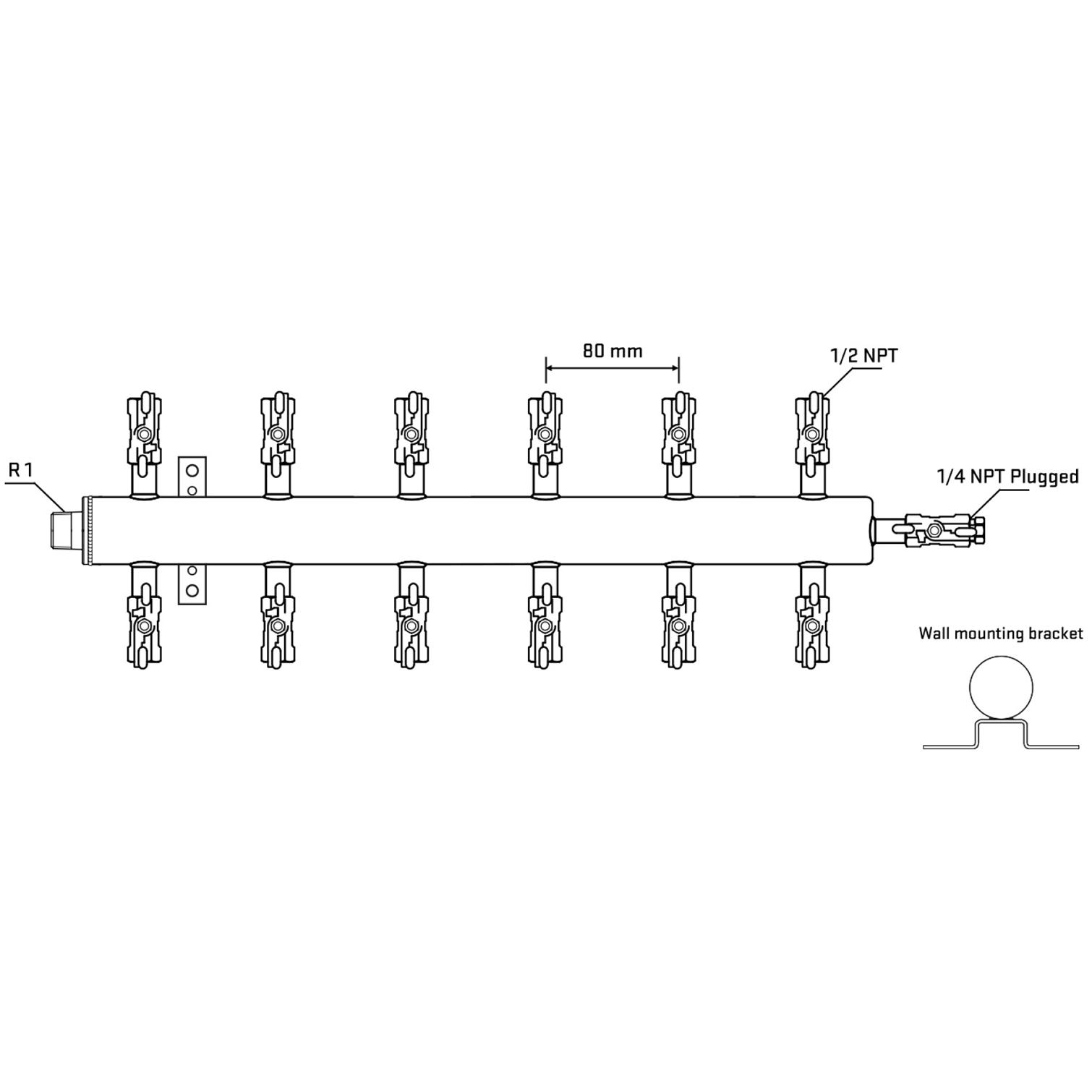 M512A010522 Manifolds Stainless Steel Double Sided