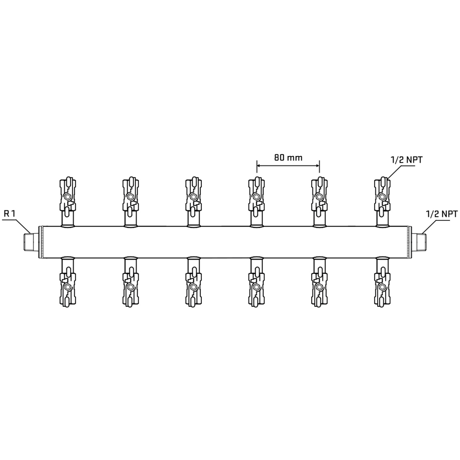 M512A010530 Manifolds Stainless Steel Double Sided