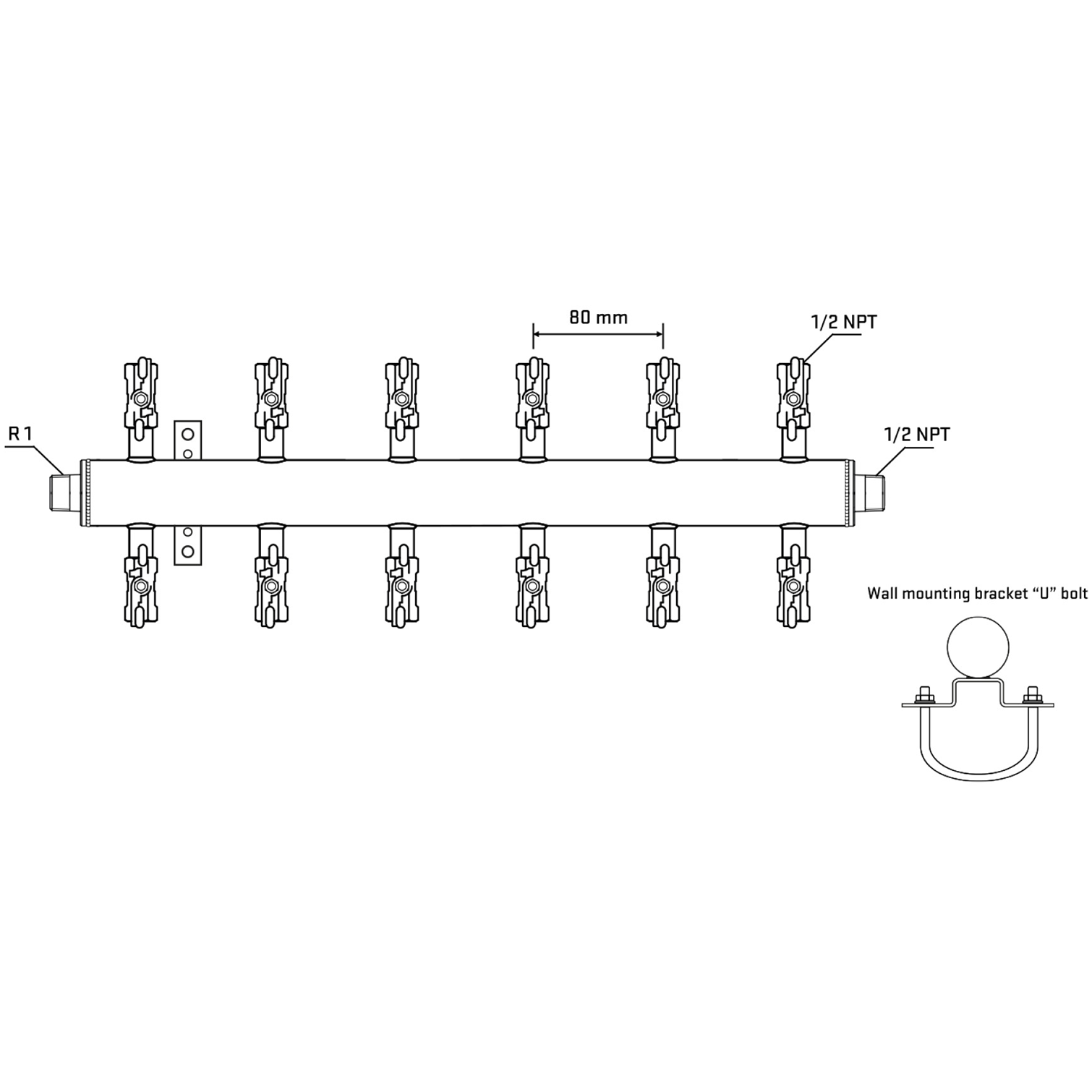 M512A010531 Manifolds Stainless Steel Double Sided