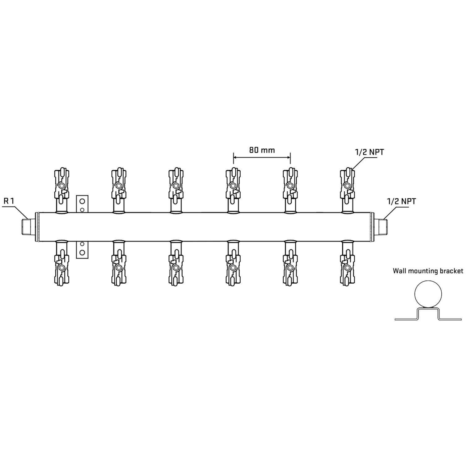 M512A010532 Manifolds Stainless Steel Double Sided