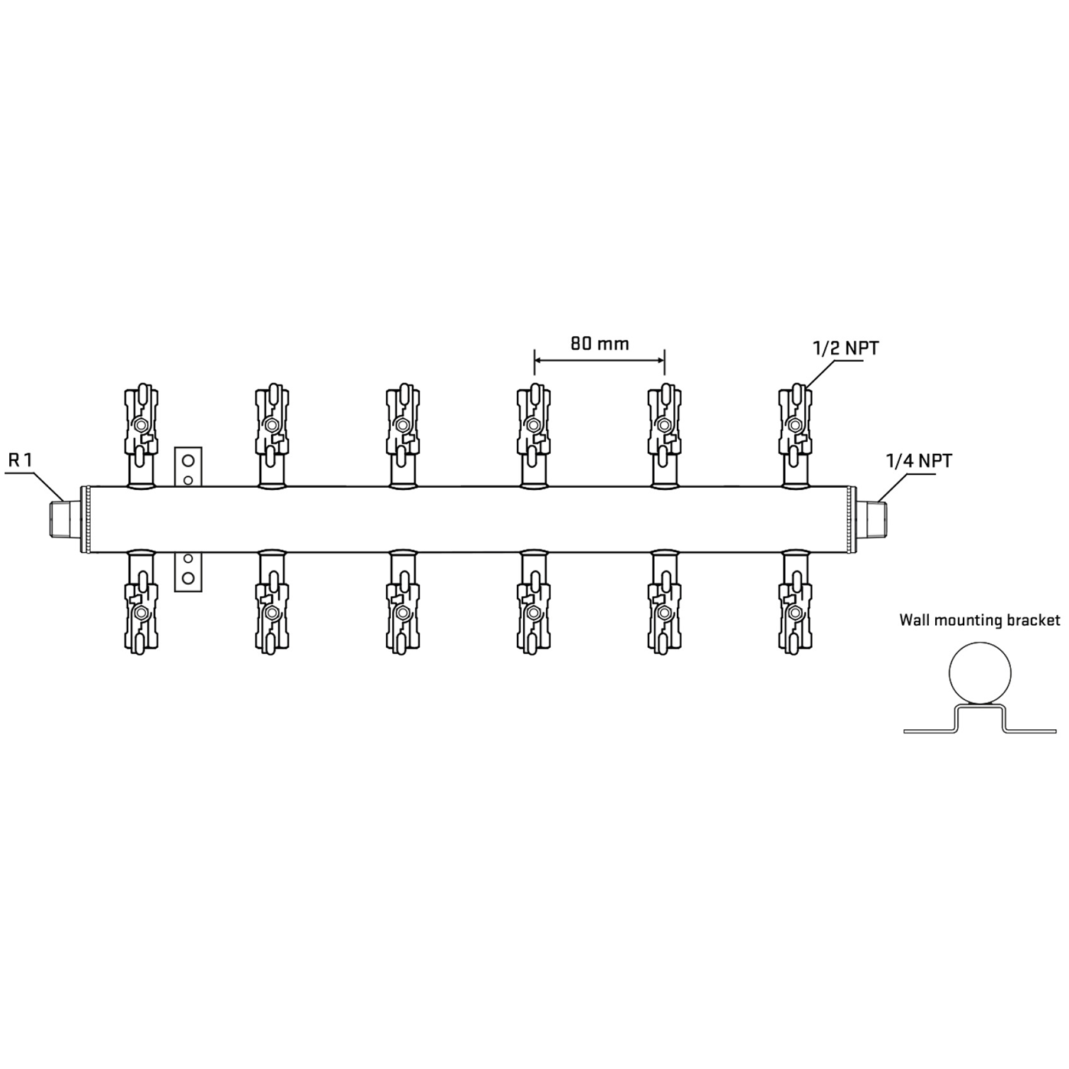 M512A010542 Manifolds Stainless Steel Double Sided