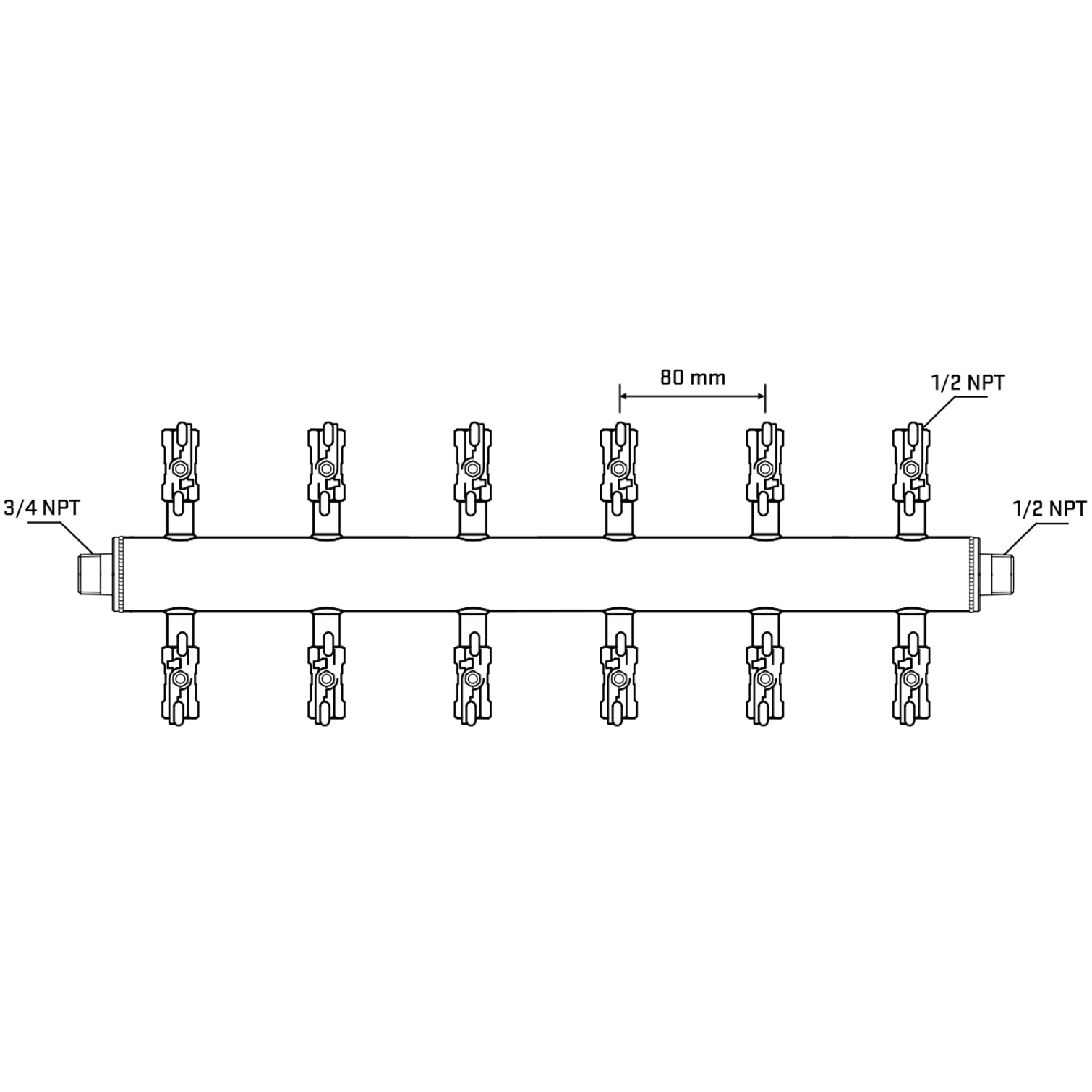 M512A010830 Manifolds Stainless Steel Double Sided