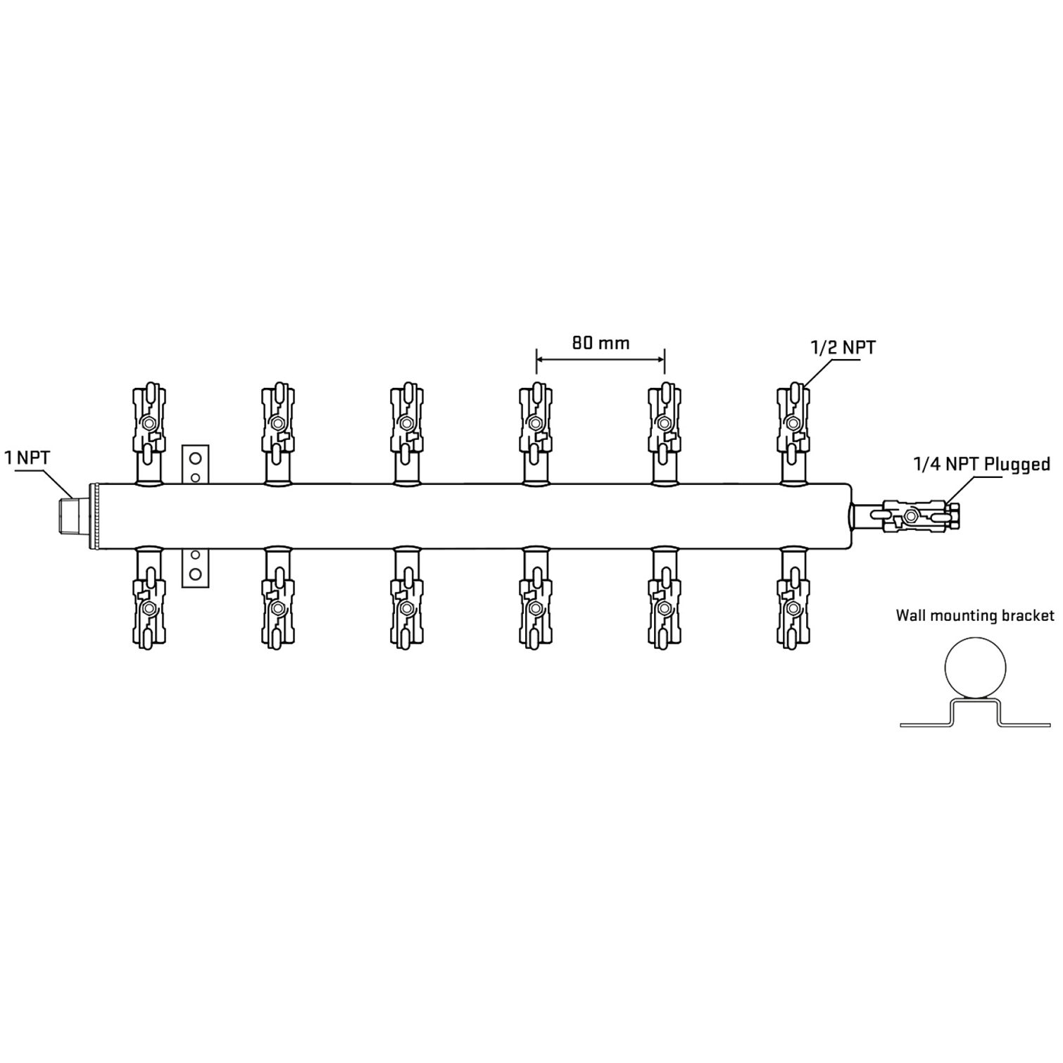 M512A010922 Manifolds Stainless Steel Double Sided