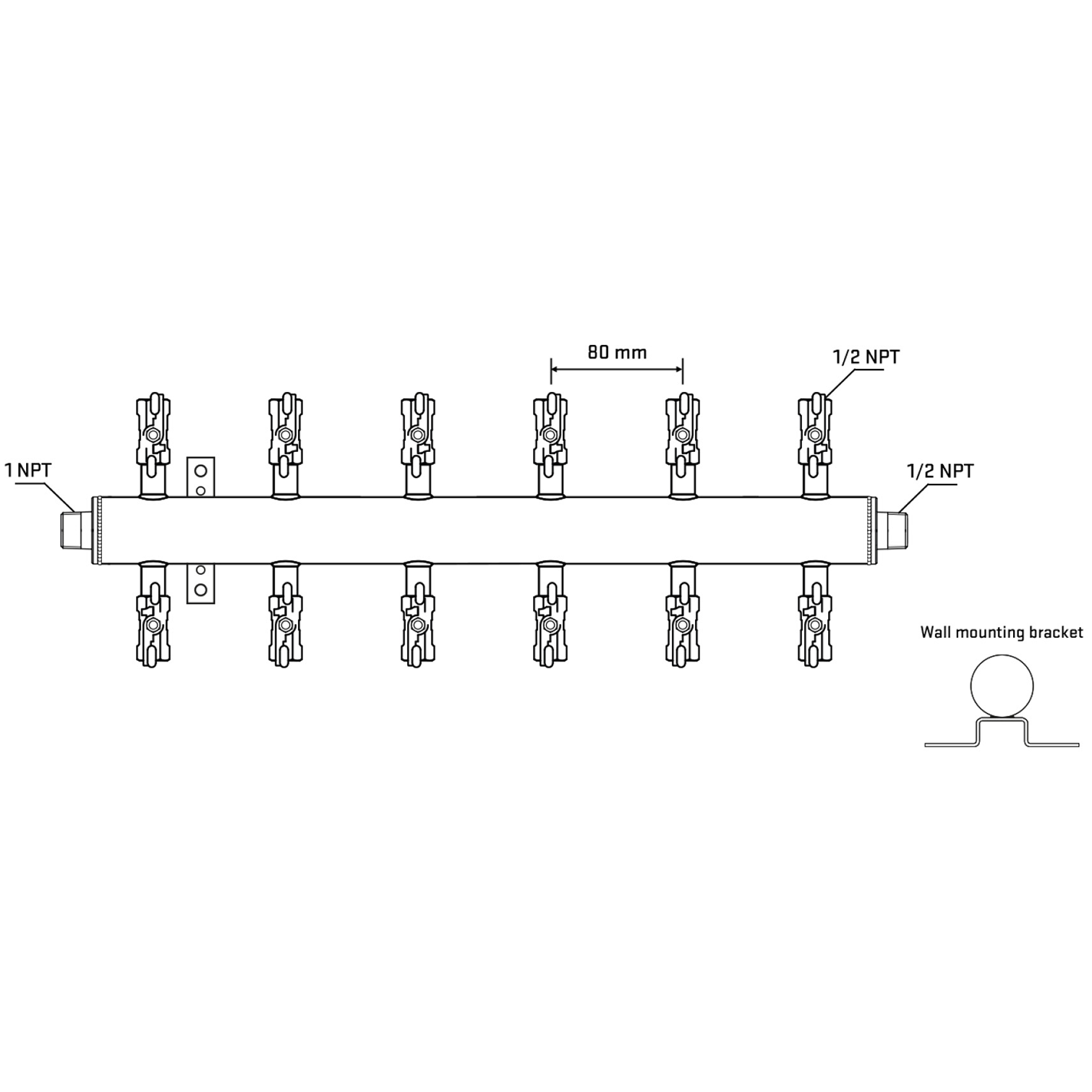 M512A010932 Manifolds Stainless Steel Double Sided